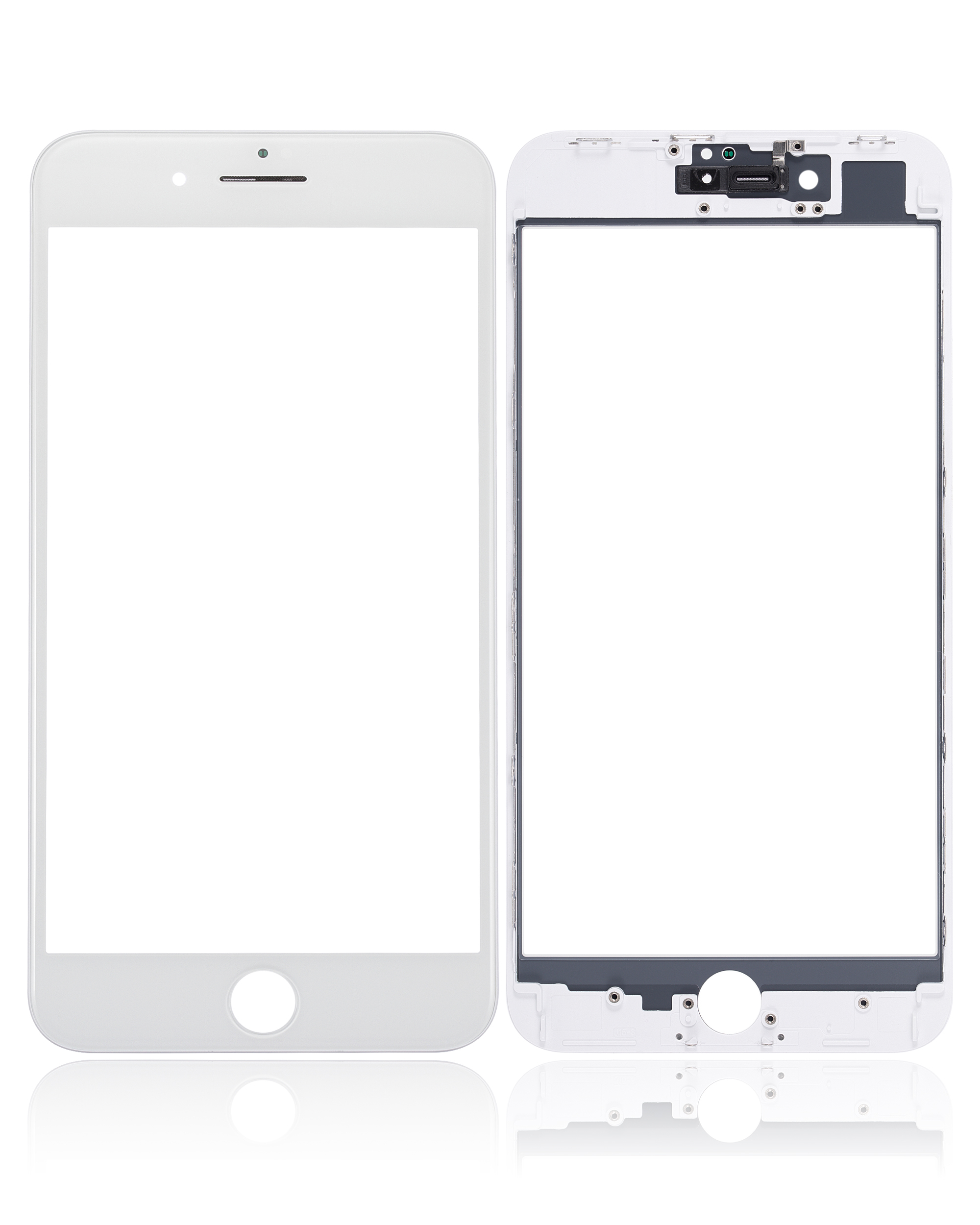 3 In 1 (Glass With Oca Pre-Installed + Frame) Compatible For Iphone 8 Plus (Oca Master) (2 Pack)(White)