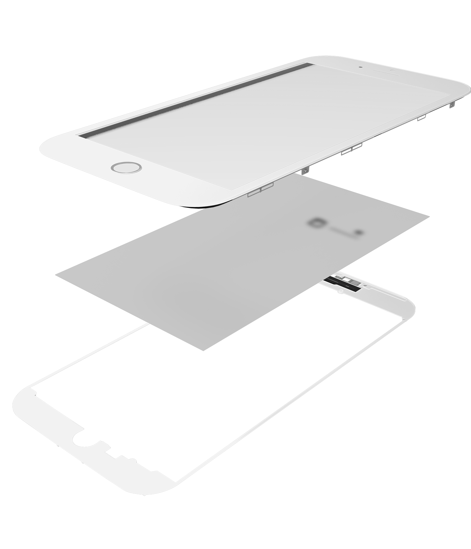 3 In 1 (Glass With Oca Pre-Installed + Frame) Compatible For Iphone 8 Plus (Oca Master) (2 Pack)(White)