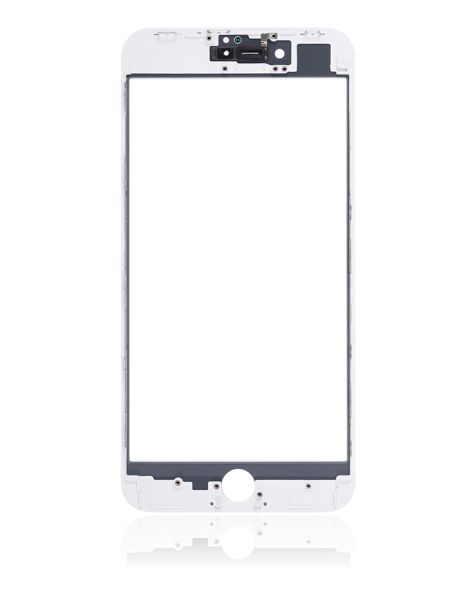 3 In 1 (Glass With Oca Pre-Installed + Frame) Compatible For Iphone 8 Plus (Oca Master) (2 Pack)(White)