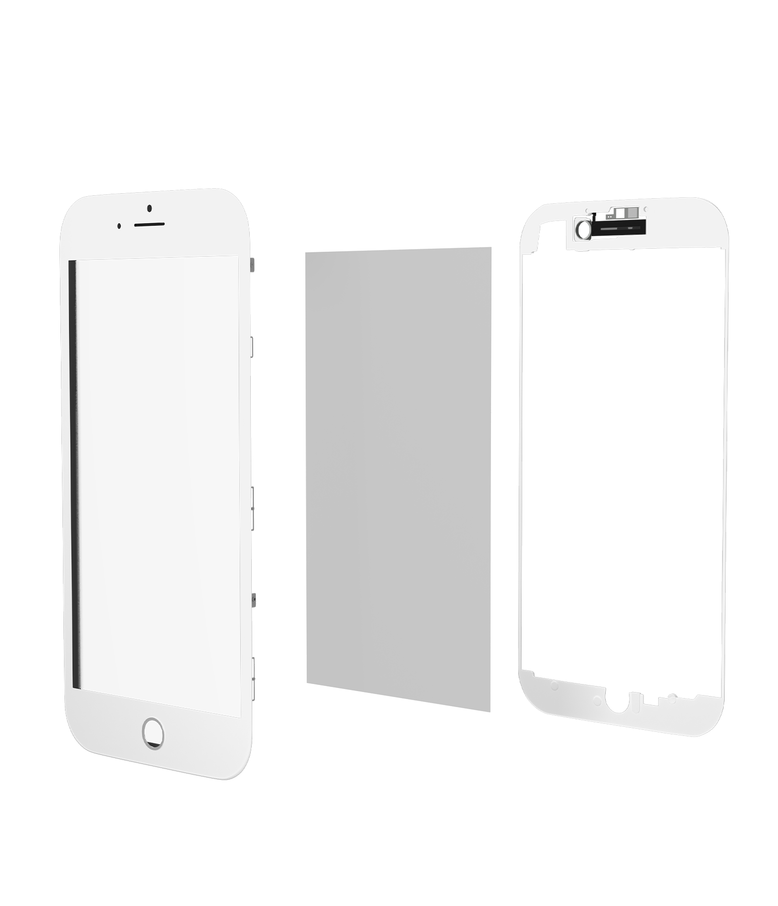 3 In 1 (Glass With Oca Pre-Installed + Frame) Compatible For Iphone 8 Plus (Oca Master) (2 Pack)(White)