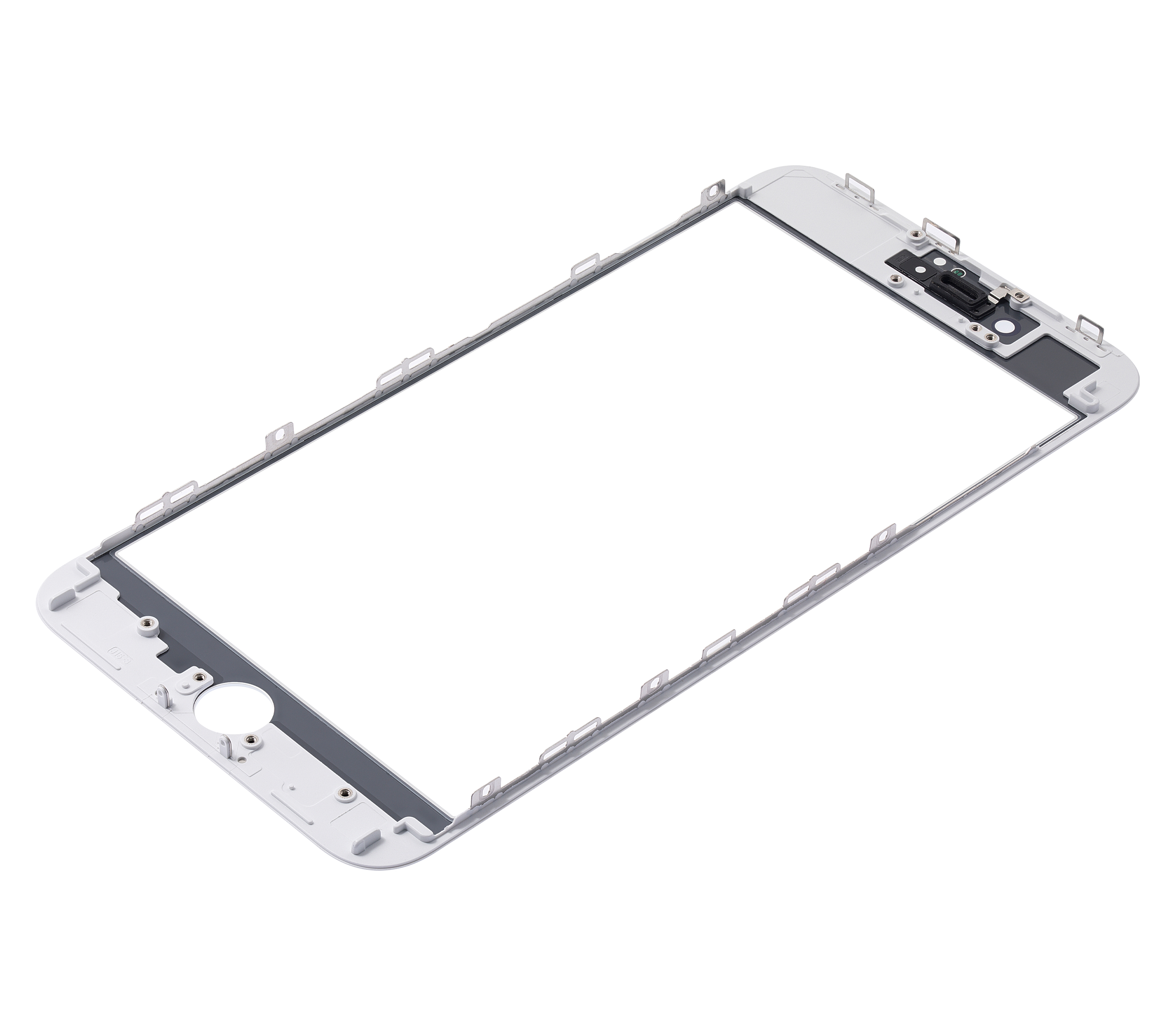 3 In 1 (Glass With Oca Pre-Installed + Frame) Compatible For Iphone 8 Plus (Oca Master) (2 Pack)(White)