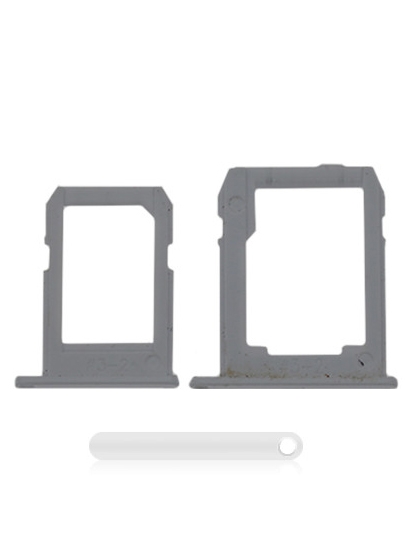 Sim And Sd Card Tray Compatible For Samsung Galaxy Tab S2 8.0" (T715 / T719) (2015) (3G Version) (2 Piece Set) (White)
