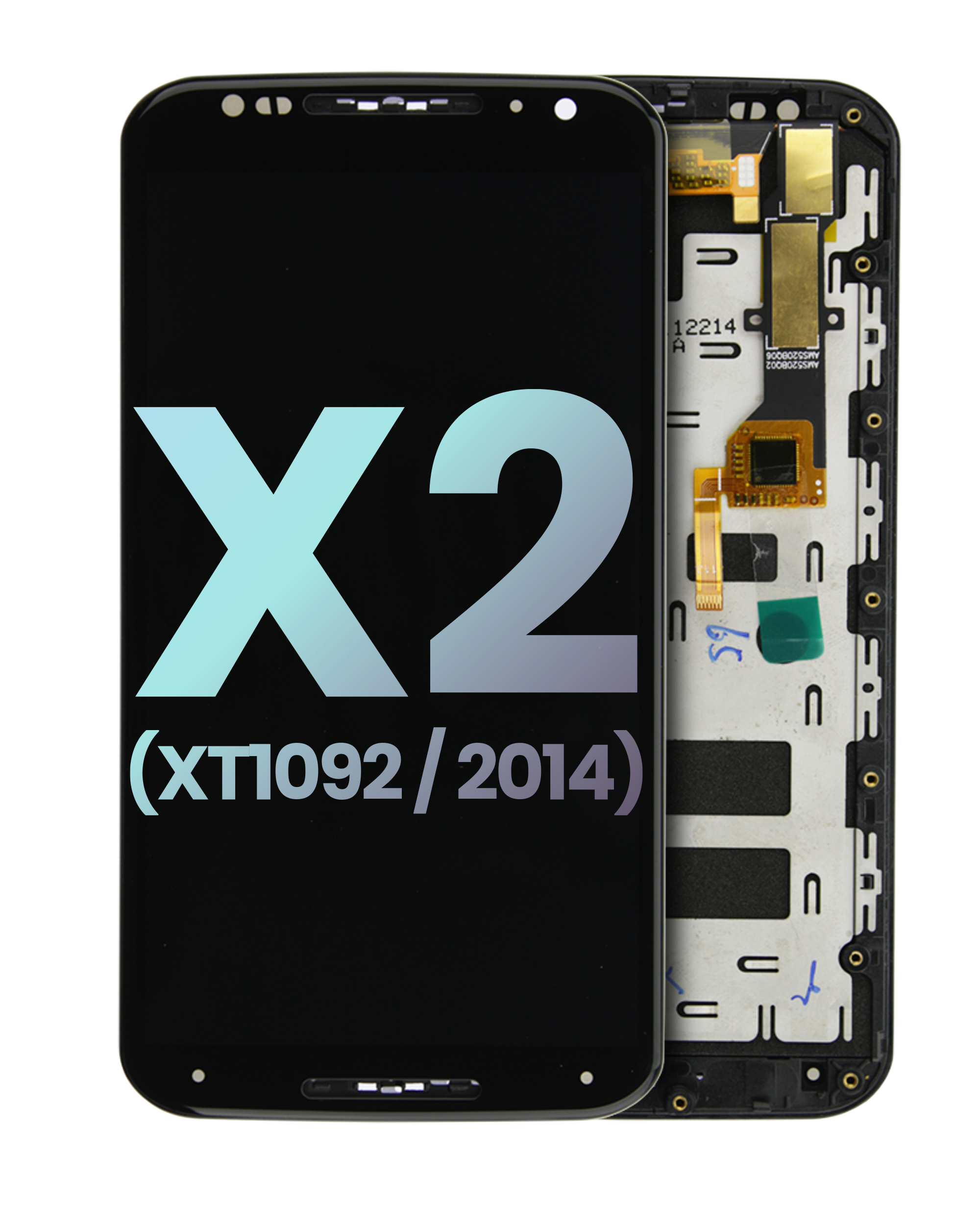 Lcd Assembly With Frame Compatible For Motorola Moto X2 (Xt1092 / 2014) (Official - Not Aftermarket) (Black)