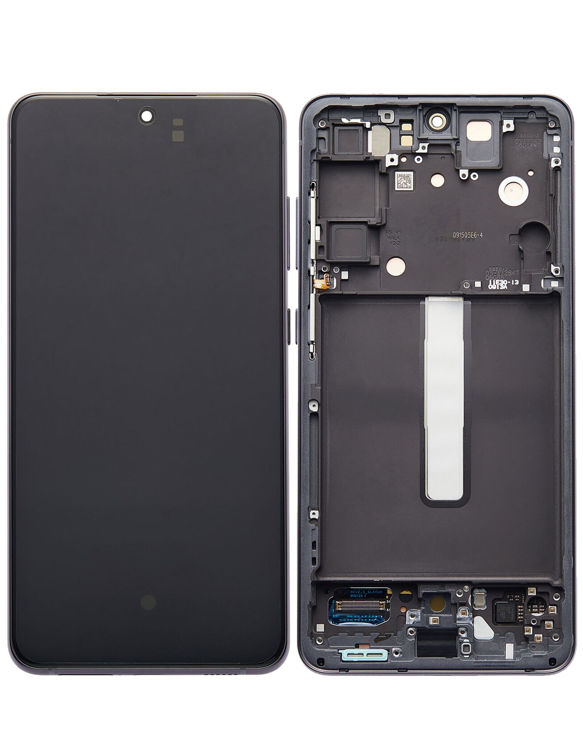 Oled Assembly With Frame Compatible For Samsung Galaxy S21 Fe 5G (Us & International) (Used  Pull: Grade A)(Graphite)