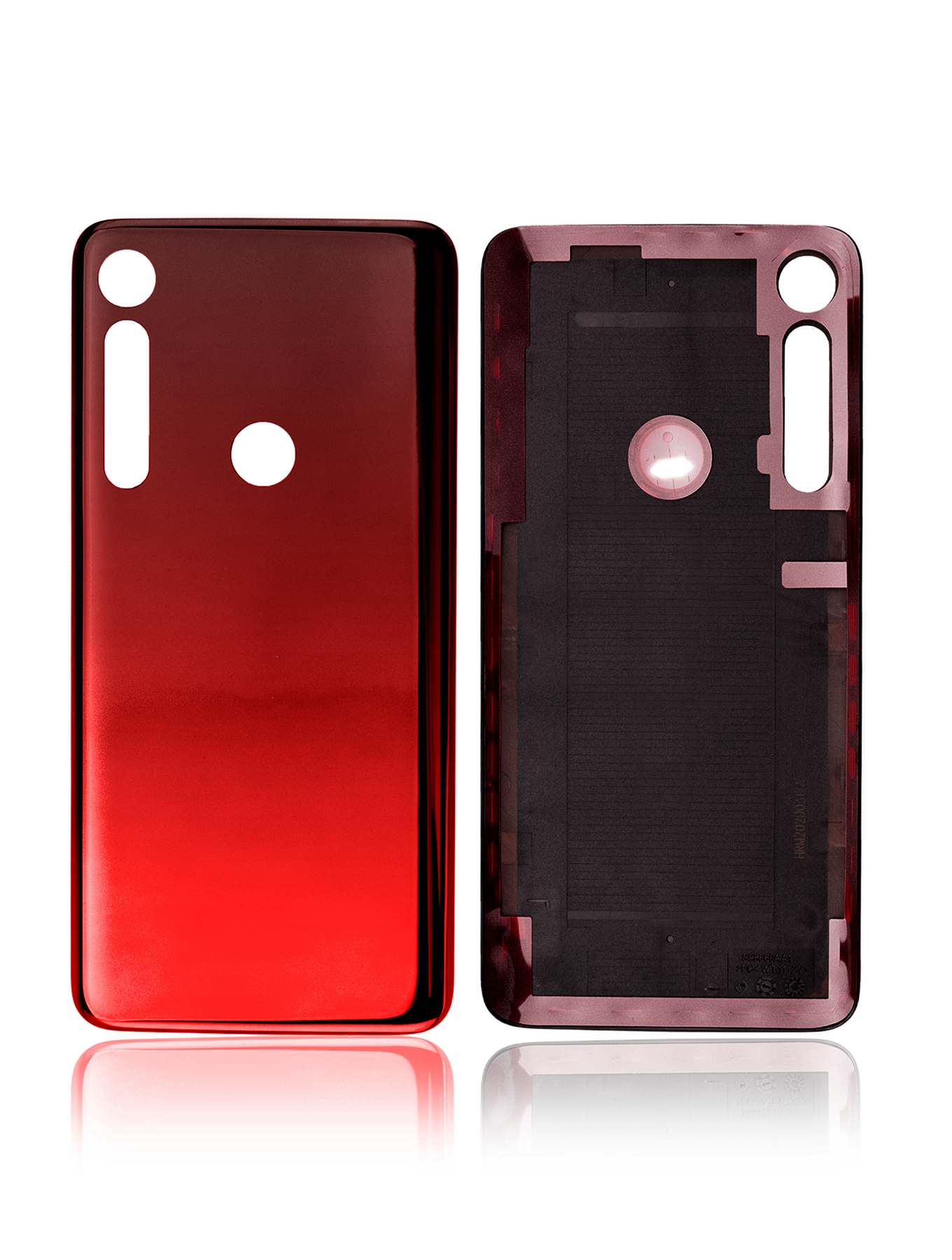 Back Cover Glass Compatible For Motorola One Macro (Xt2016 / 2019) (Gradient / Red)