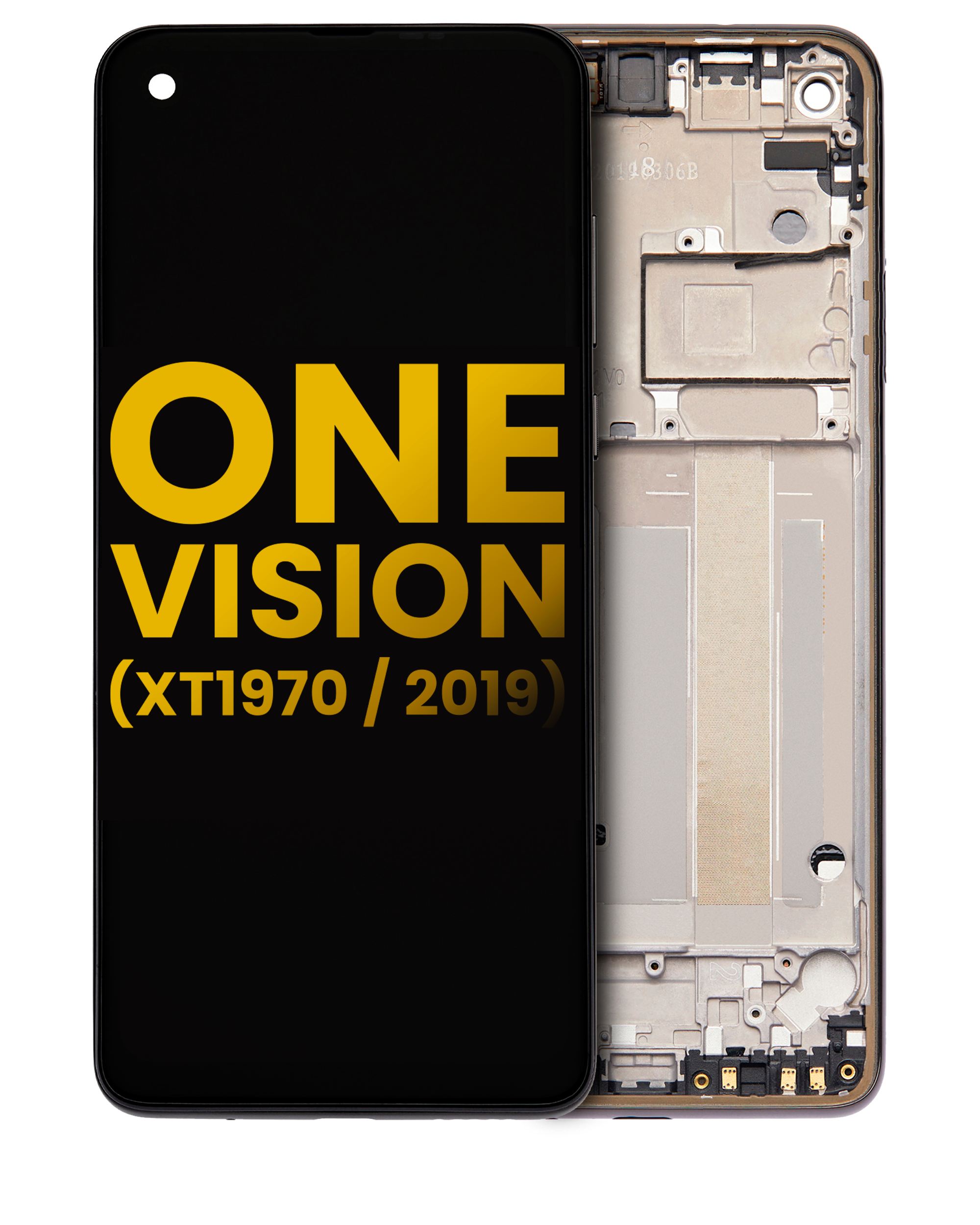 Lcd Assembly With Frame Compatible For Motorola One Vision (Xt1970 / 2019) (Refurbished) (Bronze Gradient)