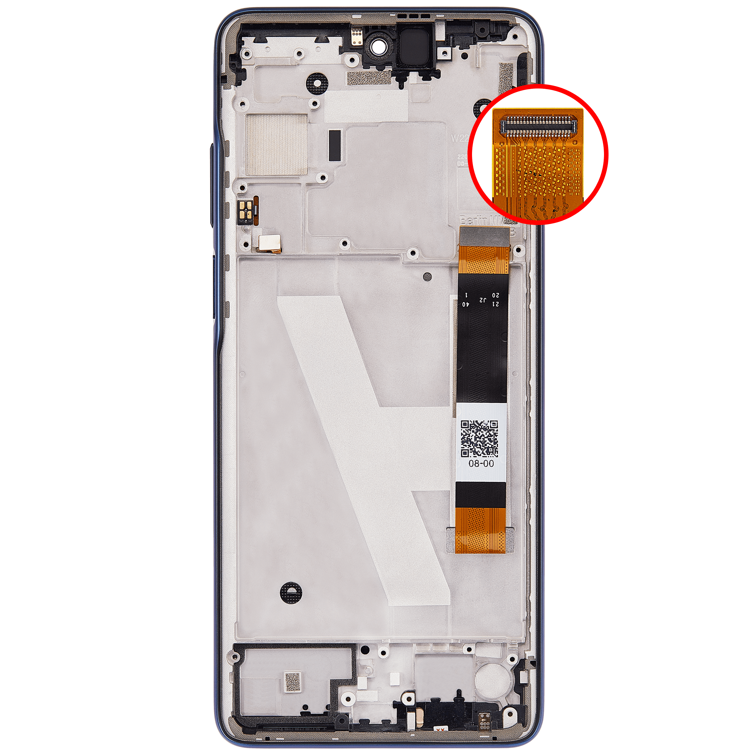 Lcd Assembly With Frame Compatible For Motorola Edge 5G (Xt2141 / 2021) (Refurbished) (Nebula Blue)