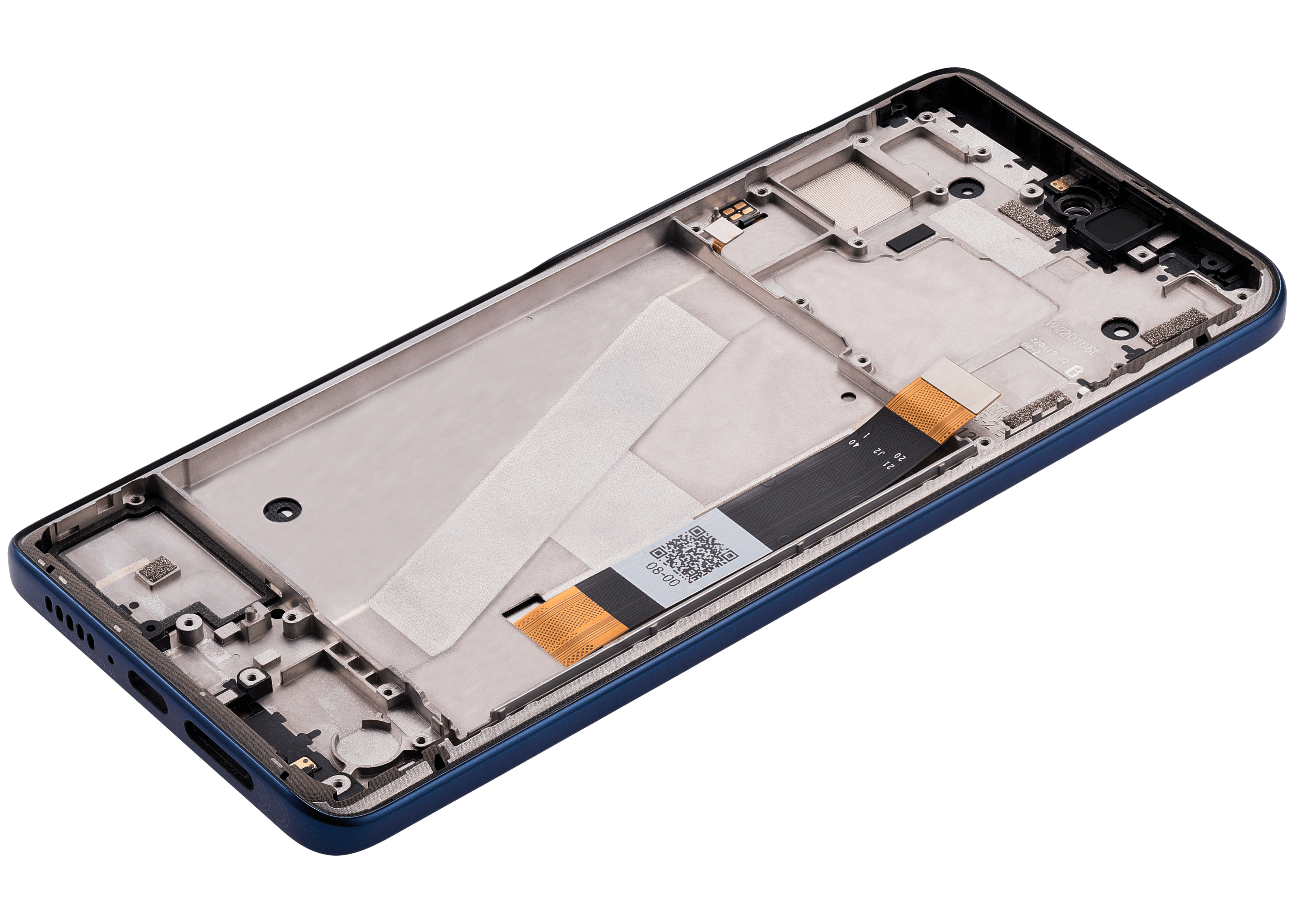 Lcd Assembly With Frame Compatible For Motorola Edge 5G (Xt2141 / 2021) (Refurbished) (Nebula Blue)