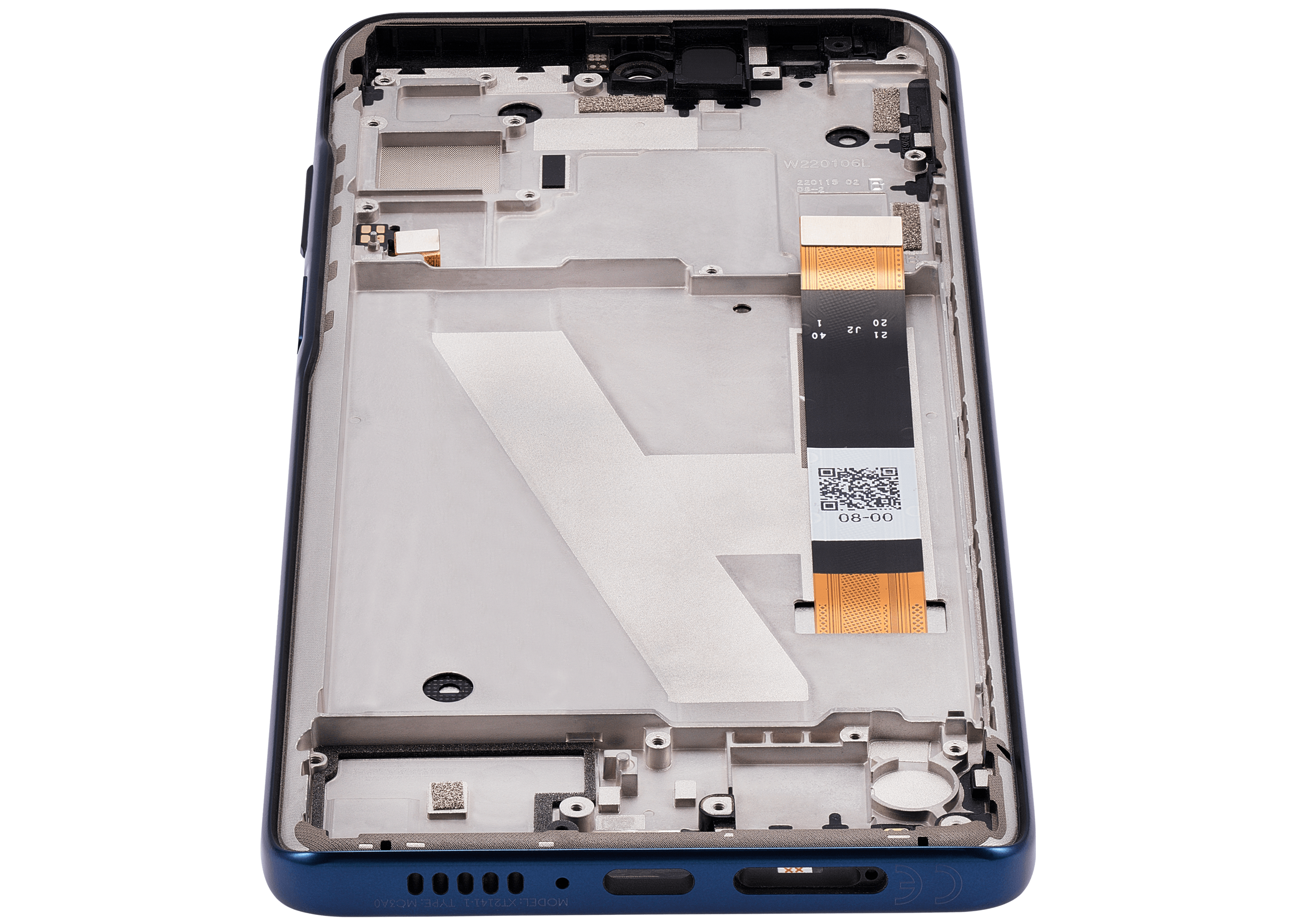 Lcd Assembly With Frame Compatible For Motorola Edge 5G (Xt2141 / 2021) (Refurbished) (Nebula Blue)