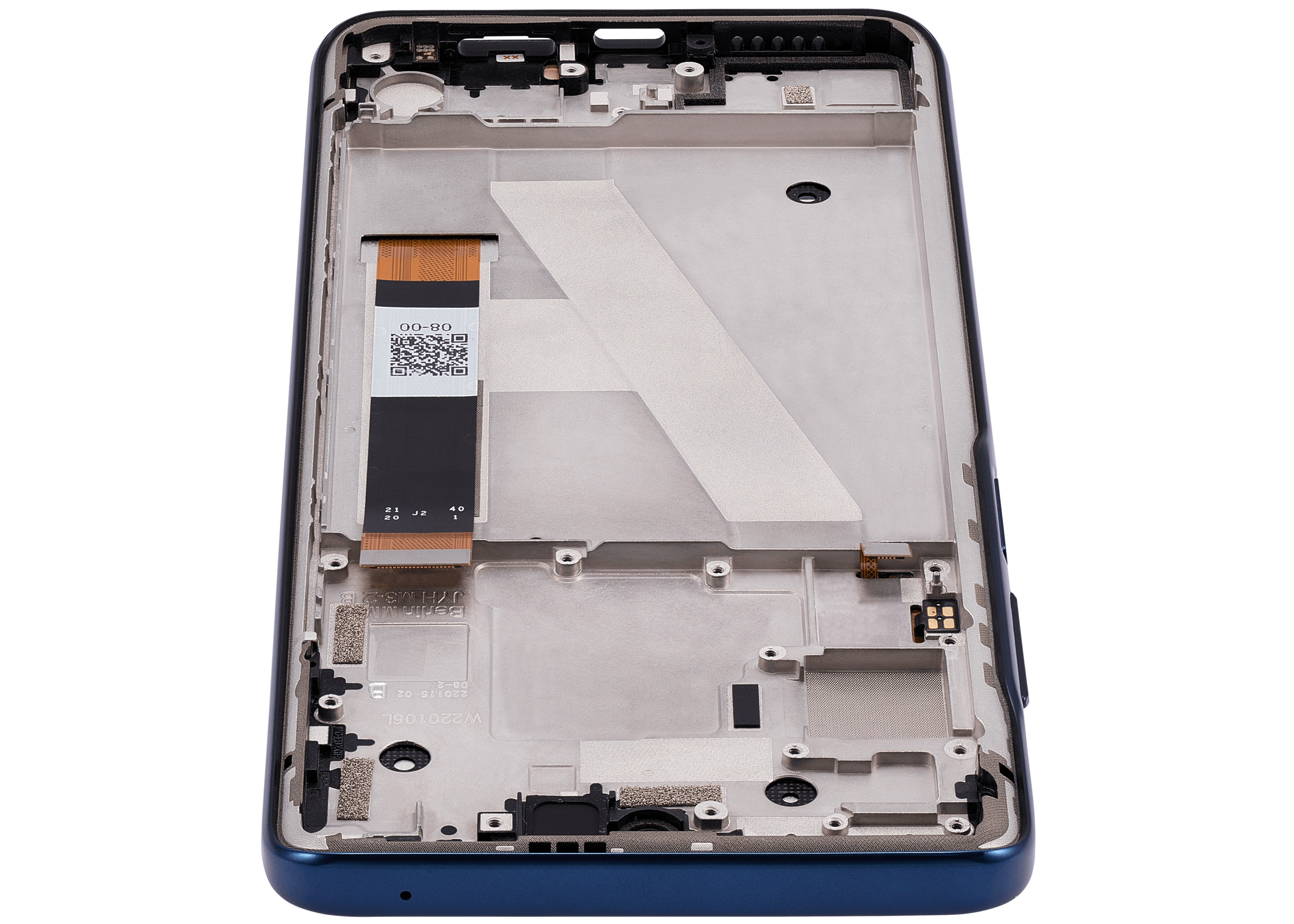 Lcd Assembly With Frame Compatible For Motorola Edge 5G (Xt2141 / 2021) (Refurbished) (Nebula Blue)