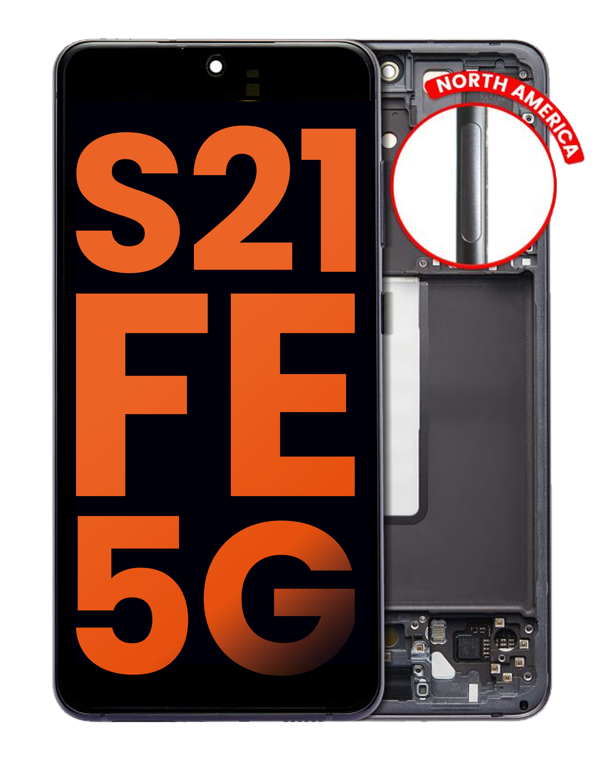 Oled Assembly With Frame Compatible For Samsung Galaxy S21 Fe 5G (G990U) (North America Version) (Blemish: Grade A) (Graphite)