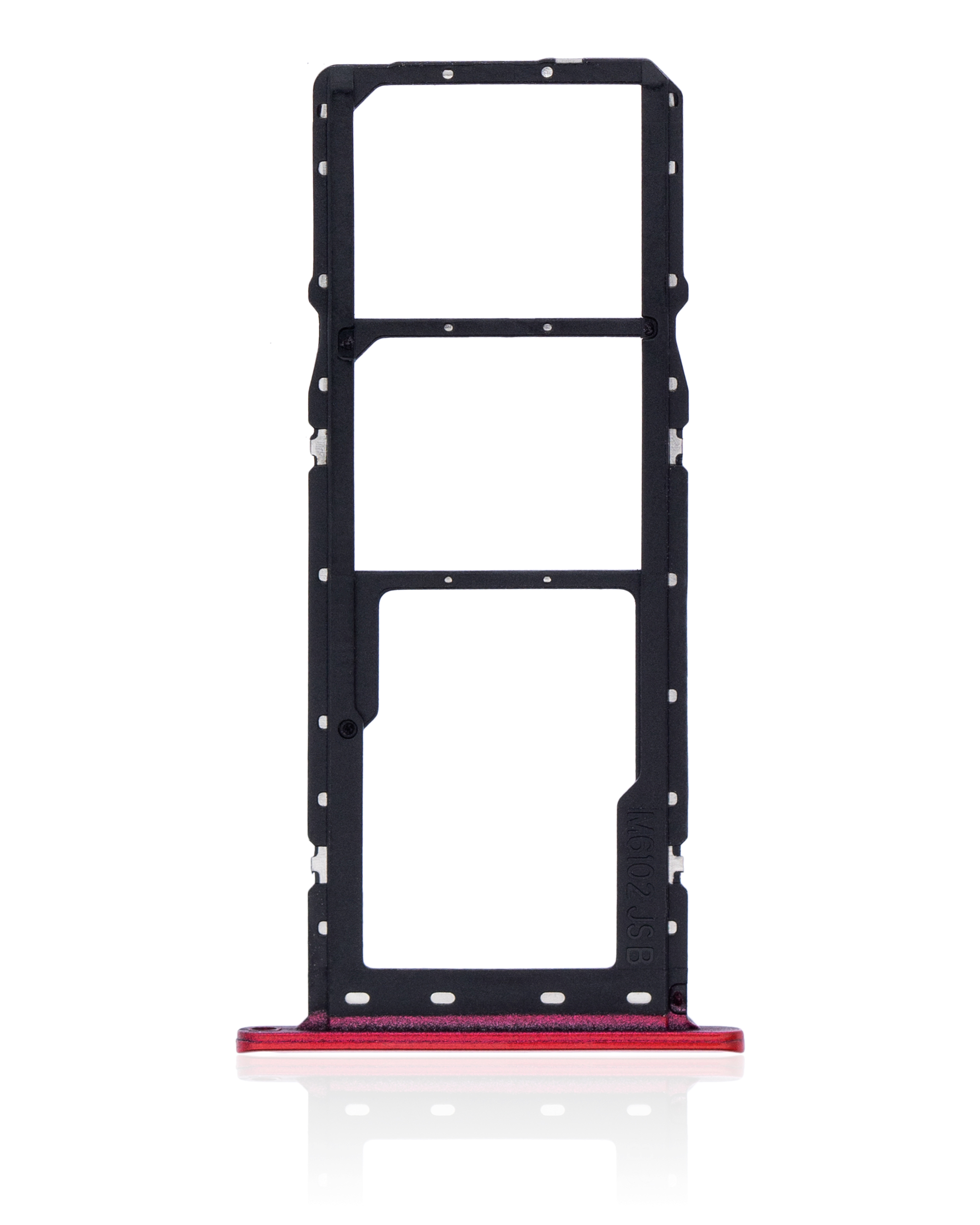 Dual Sim Card Tray Compatible For Motorola Moto G8 Power Lite (Xt2055 / 2020) (Red)