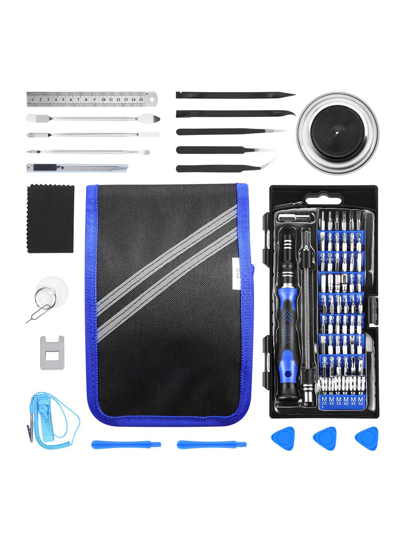 80-in-1 Electronics Repair Tool Kit With Carrying Pouch