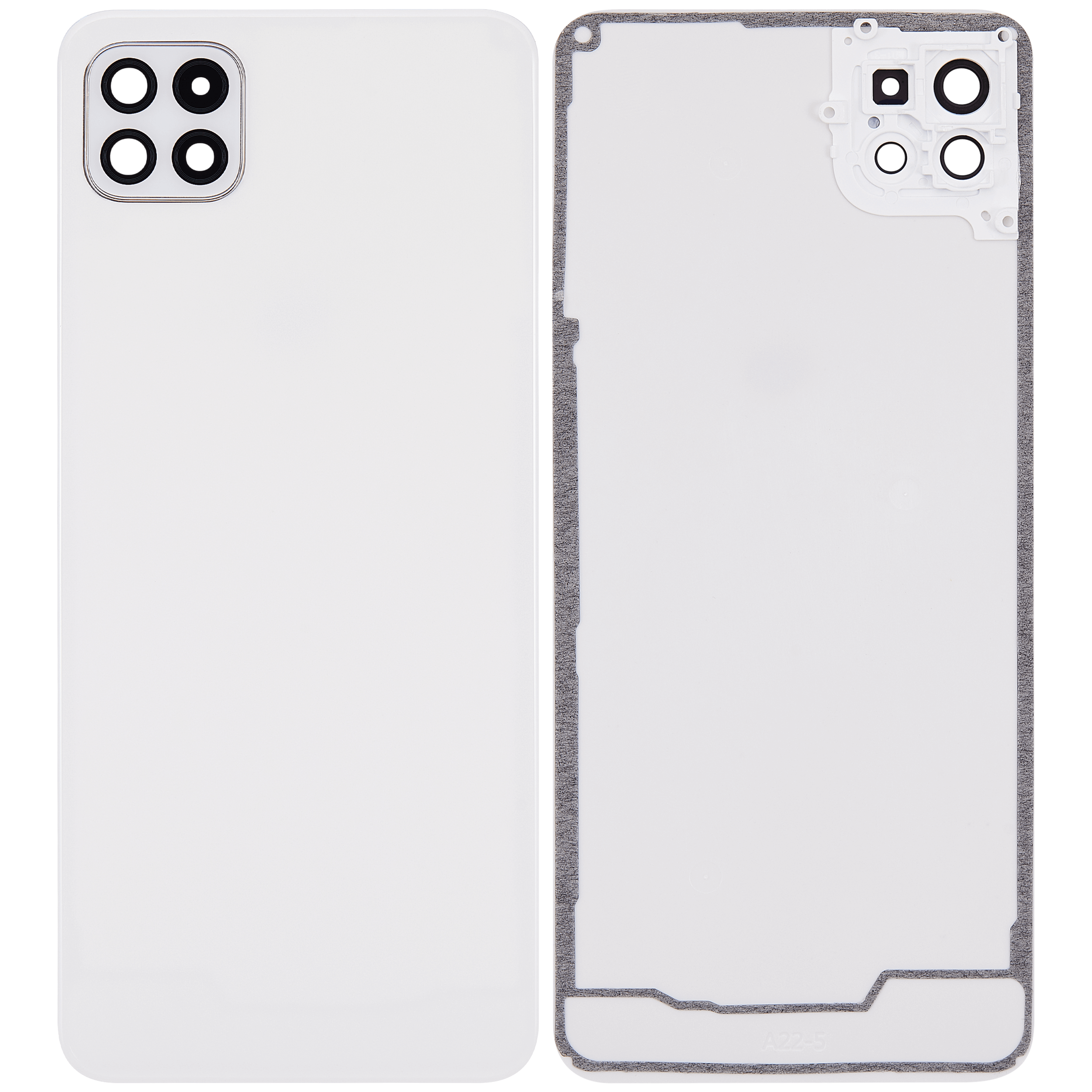 Back Cover Glass With Camera Lens Compatible For Samsung Galaxy A22 5G (A226 / 2021) (Aftermarket Plus) (White)