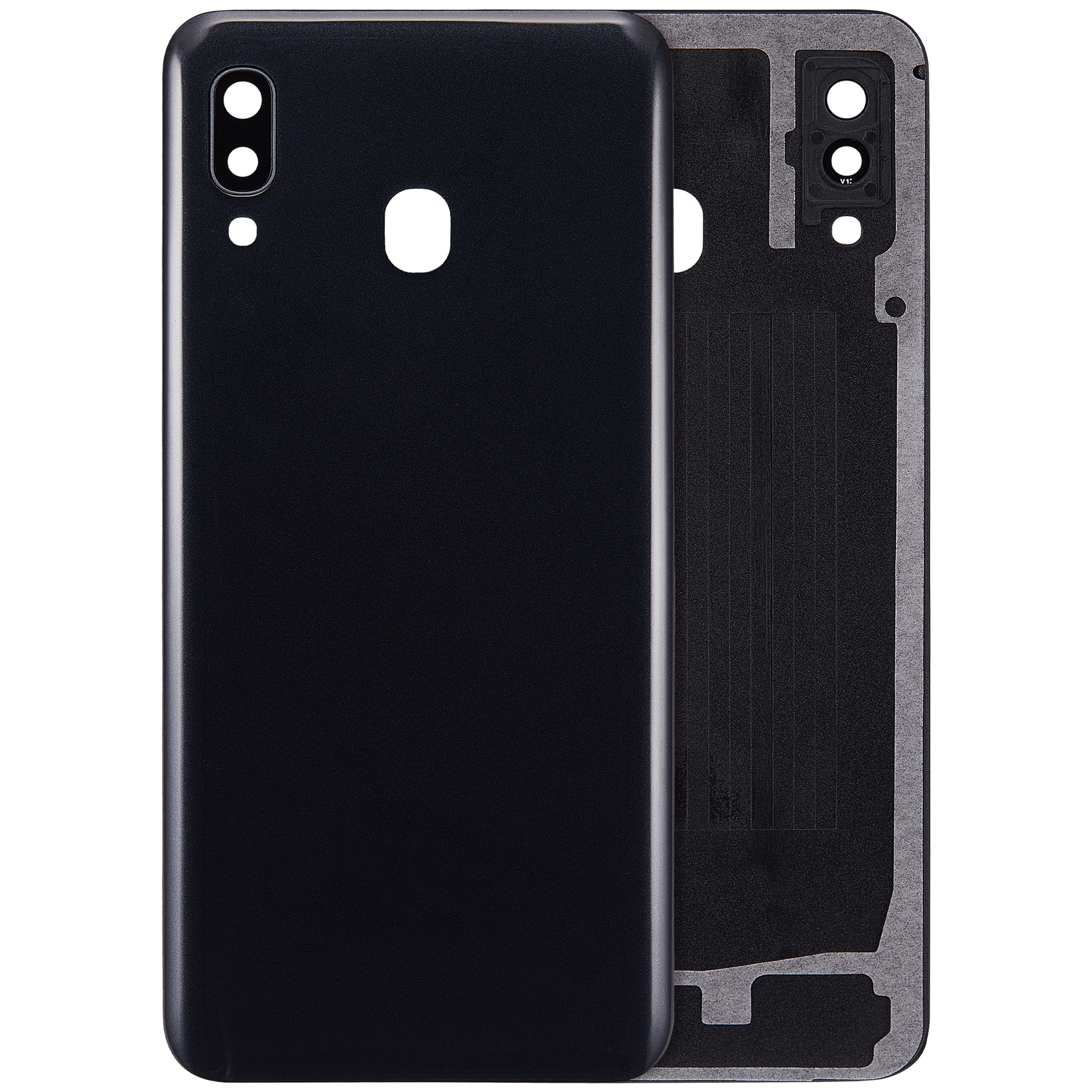 Back Cover Glass With Camera Lens Compatible For Samsung Galaxy A30 (A305 / 2019) (Aftermarket Plus) (Black)