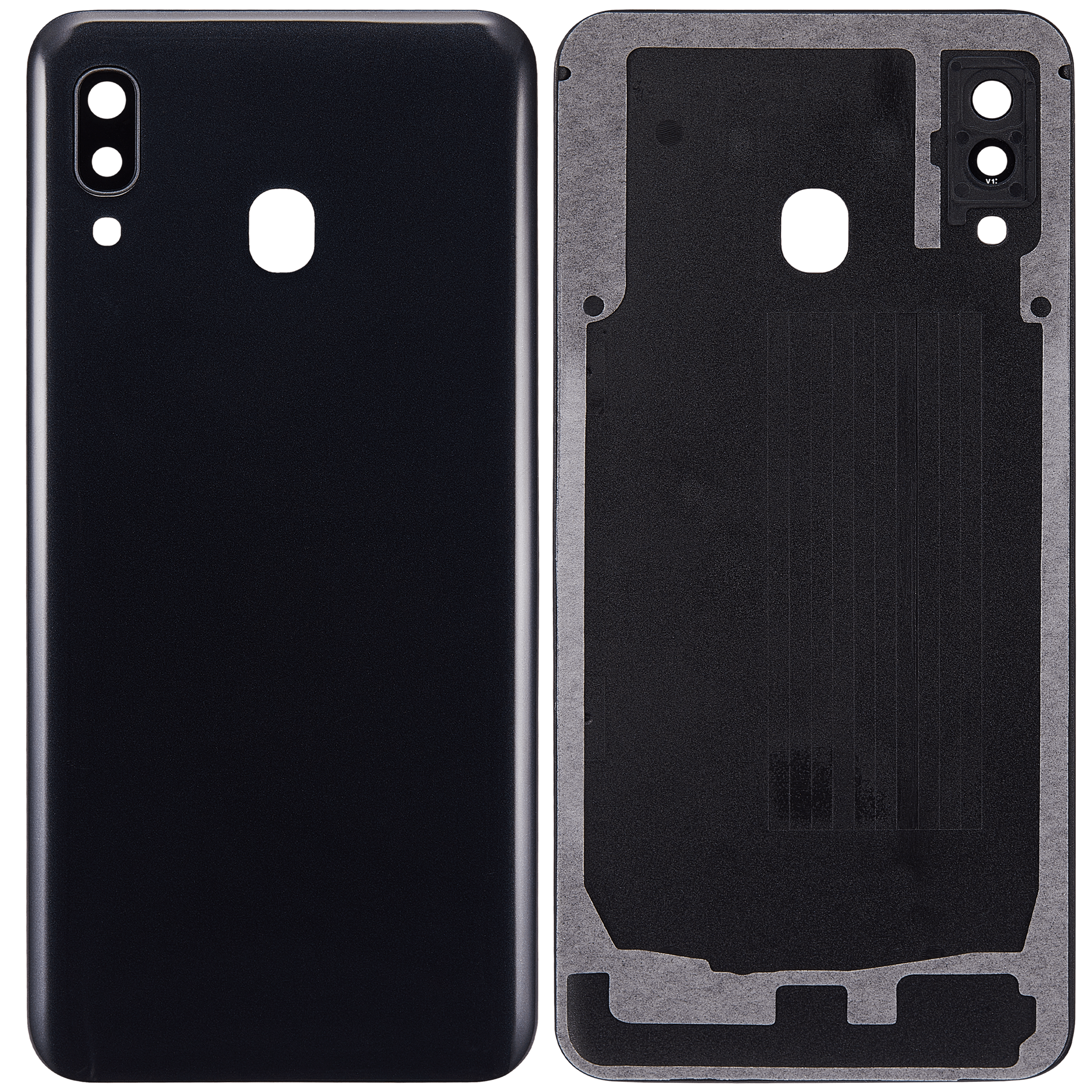 Back Cover Glass With Camera Lens Compatible For Samsung Galaxy A30 (A305 / 2019) (Aftermarket Plus) (Black)