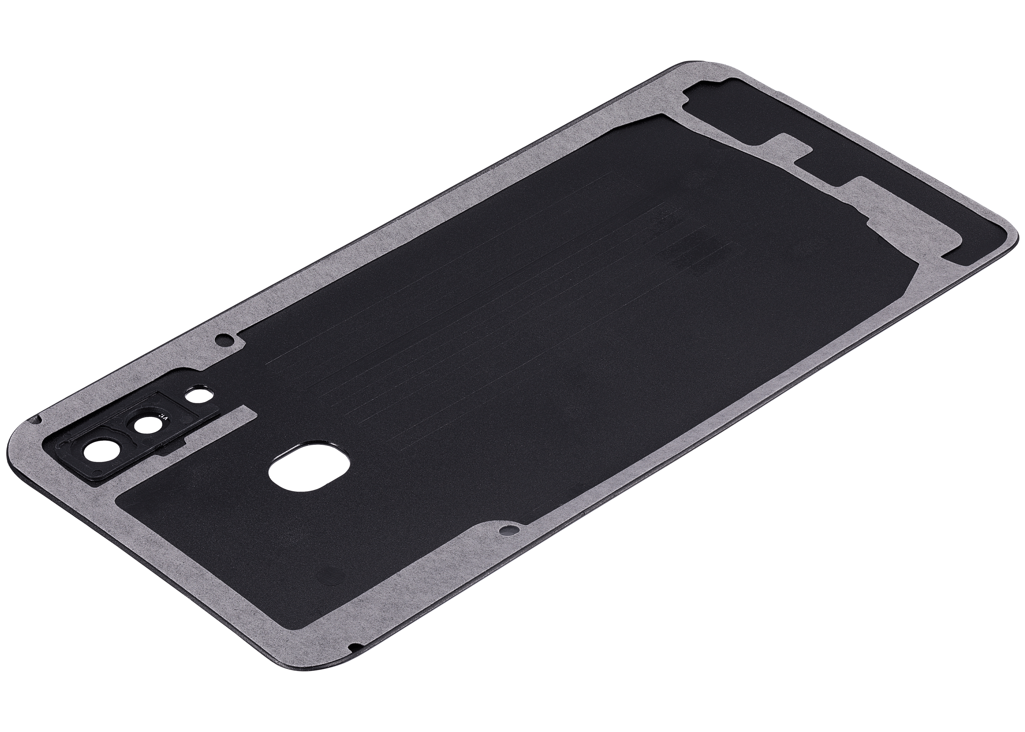 Back Cover Glass With Camera Lens Compatible For Samsung Galaxy A30 (A305 / 2019) (Aftermarket Plus) (Black)