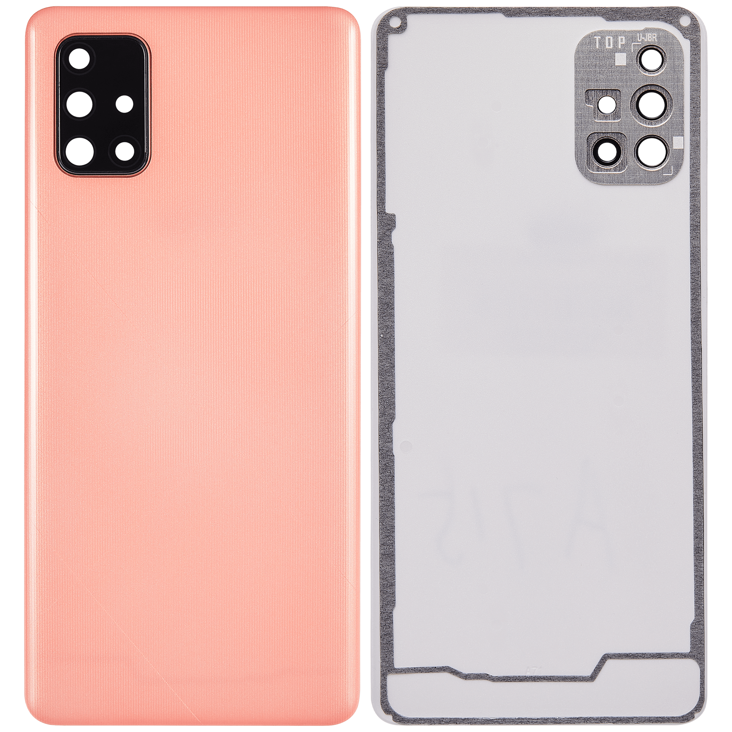Back Cover Glass With Camera Lens Compatible For Samsung Galaxy A71 4G (A715 / 2020) (Aftermarket Plus) ( Prism Crush Pink)