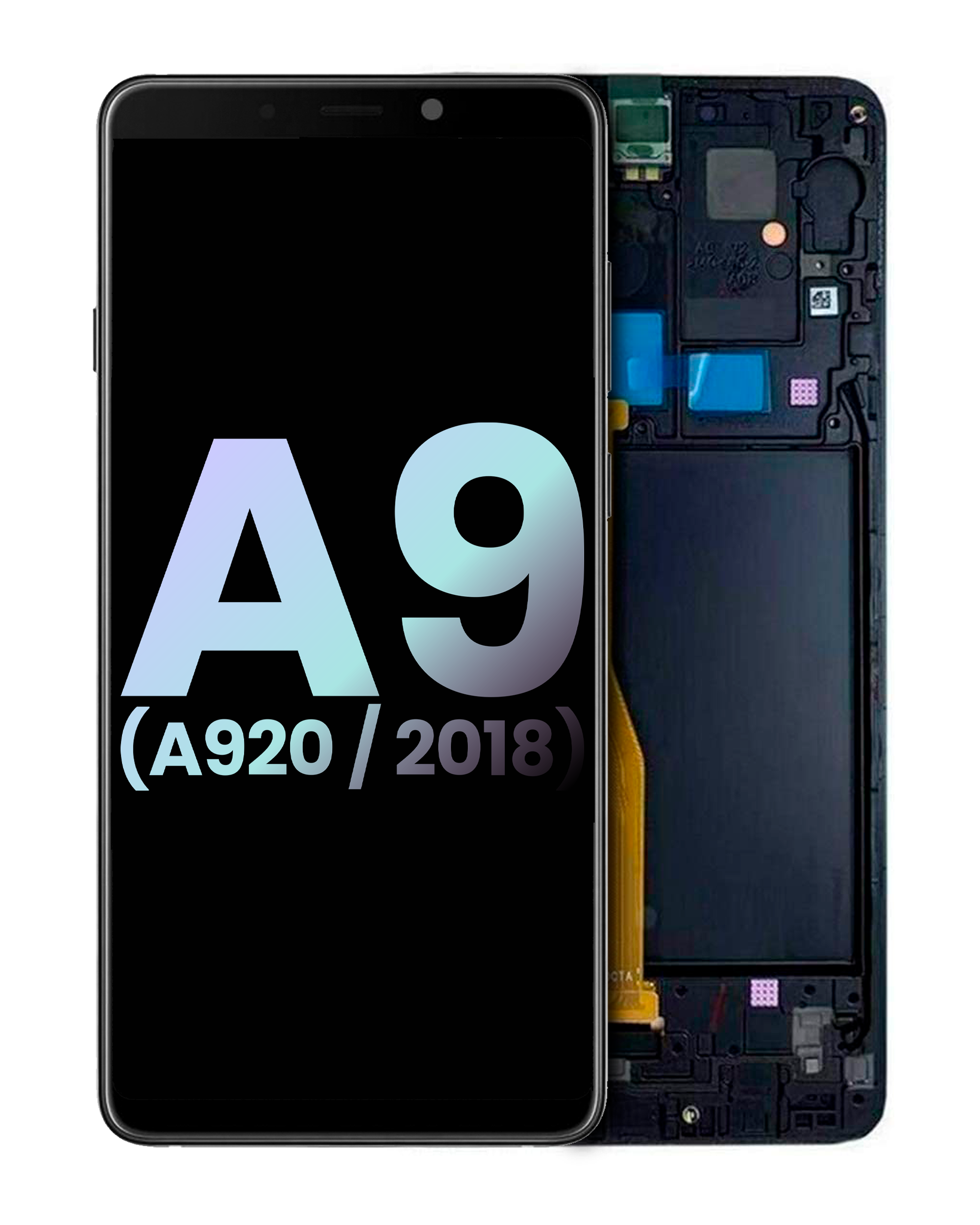Oled Assembly With Frame Compatible For Samsung Galaxy A9 (A920 / 2018) (Service Pack) (Black)