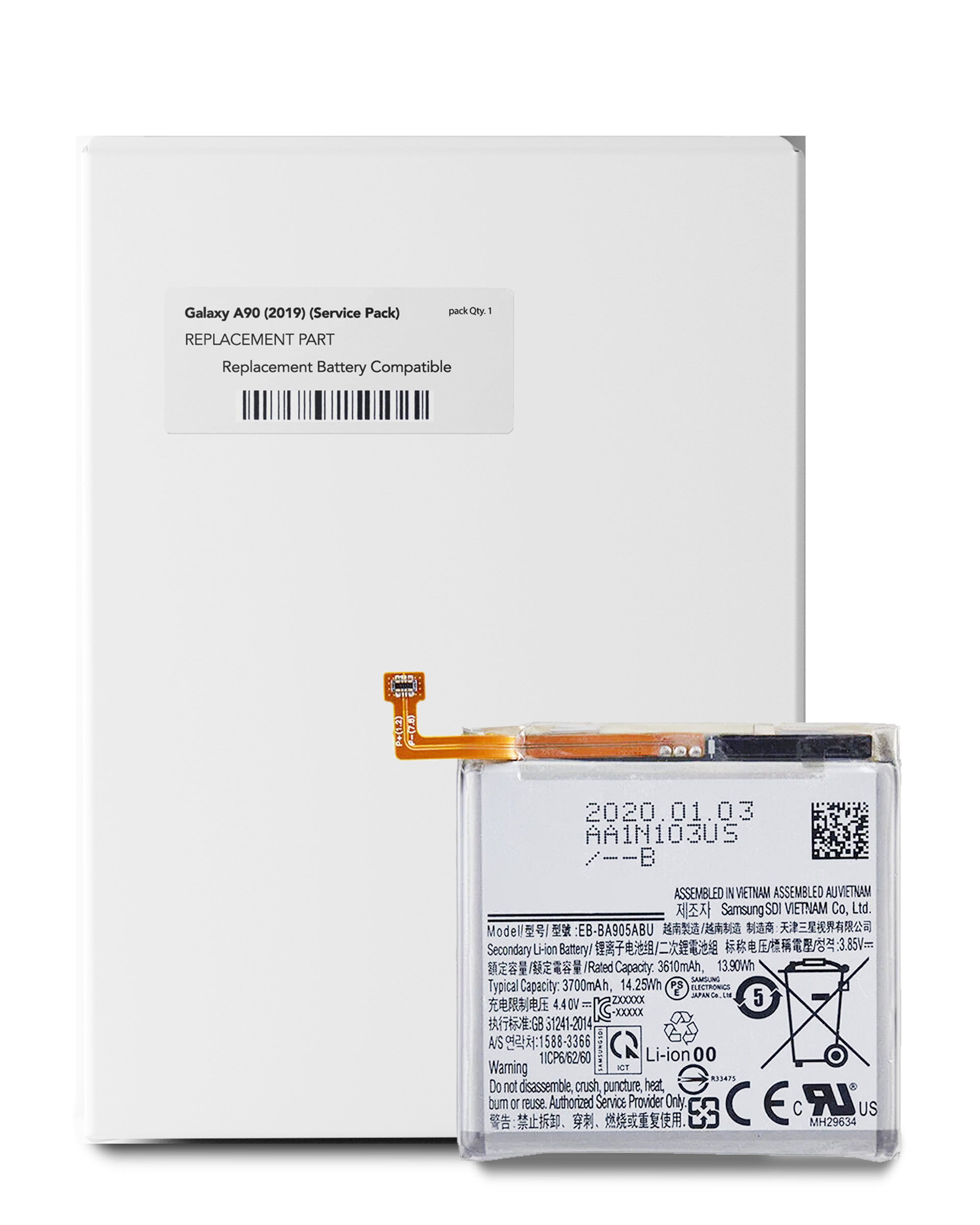 Replacement Battery Compatible For Samsung Galaxy A90 5G (A908 / 2019) (Eb-Ba908Aby) (Service Pack)