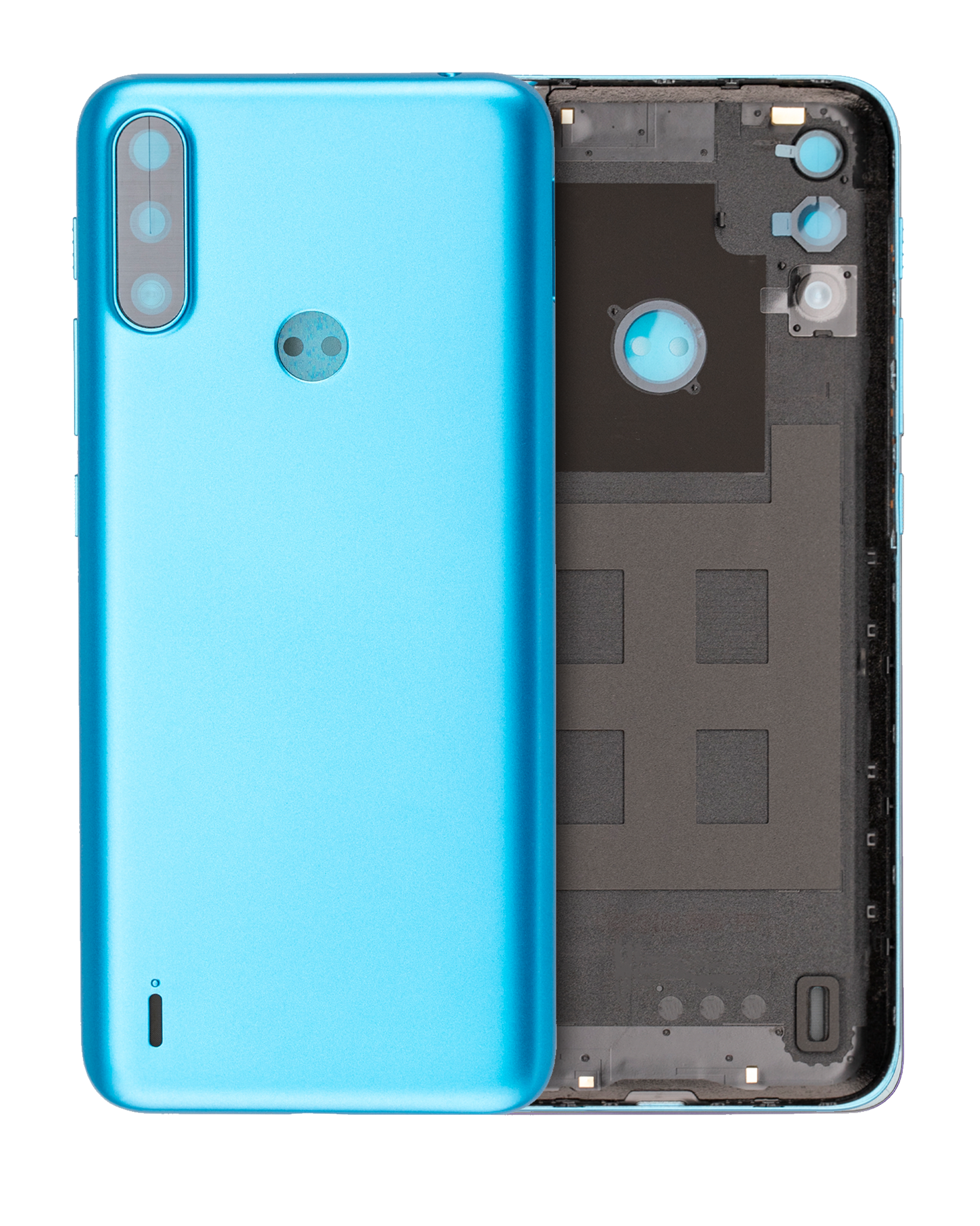 Back Cover Glass Compatible For Motorola Moto E7 Power (Xt2097-6 / 2021) (Tahiti Blue)