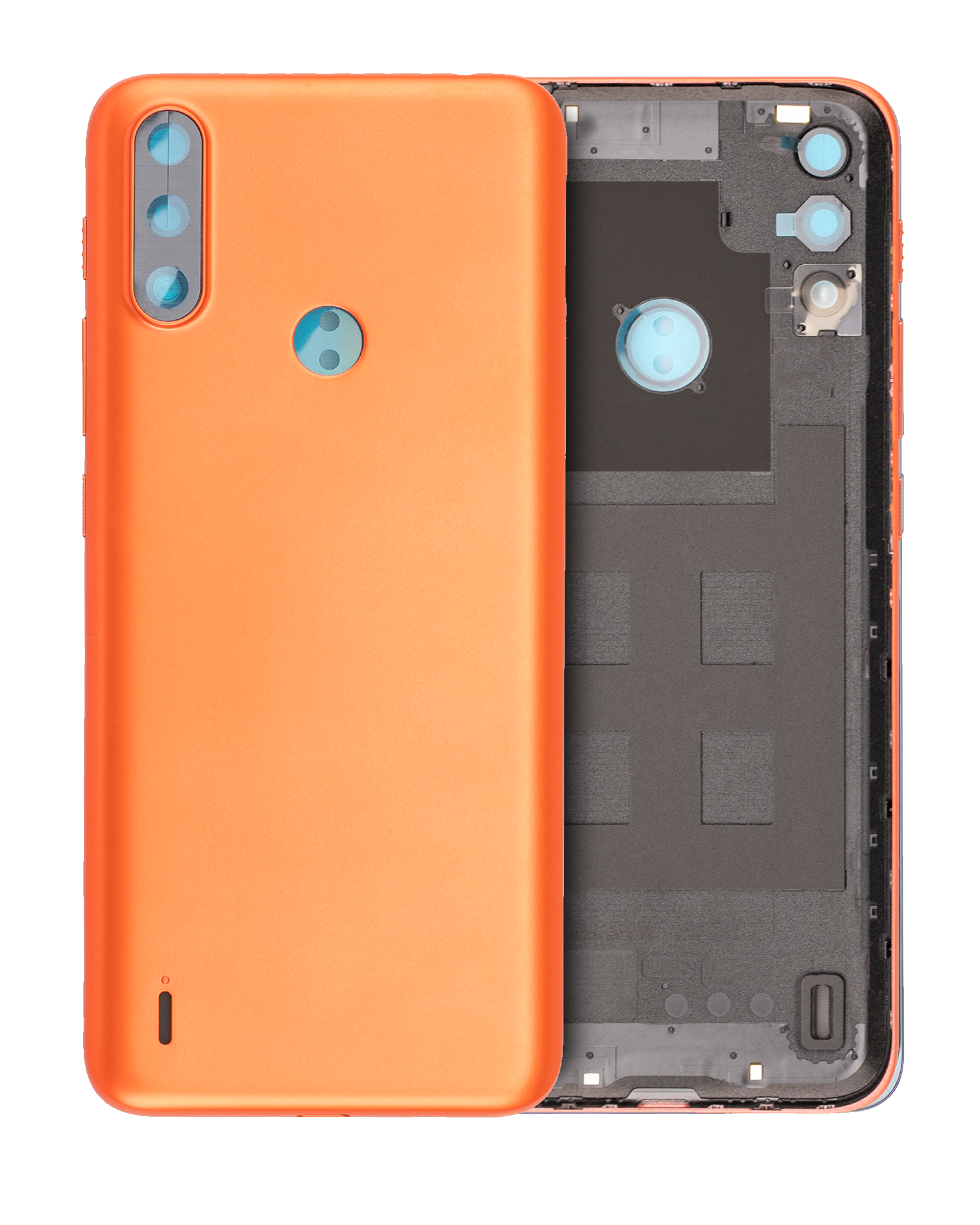Back Cover Glass Compatible For Motorola Moto E7 Power (Xt2097-6 / 2021) (Coral Red)