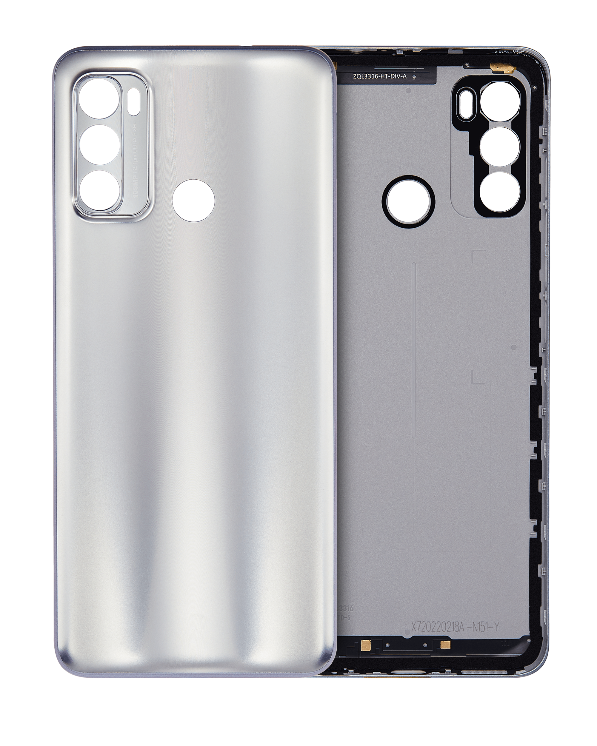 Back Cover Glass Compatible For Motorola Moto G40 Fusion (Xt2147-1 / 2021) (Silver)