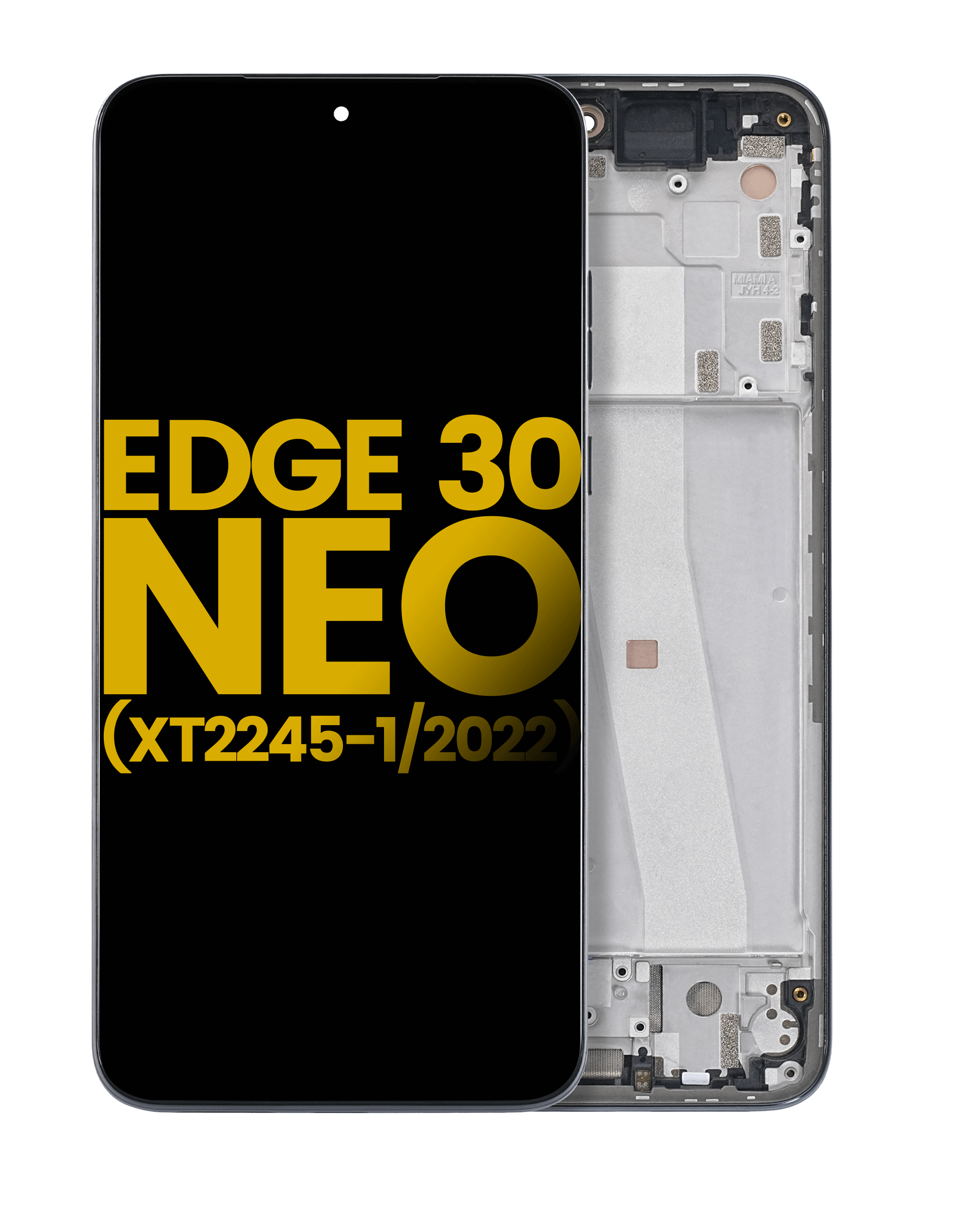 Oled Assembly With Frame Compatible For Motorola Edge 30 Neo (Xt2245-1 / 2022) (Refurbished) (Black Onyx)