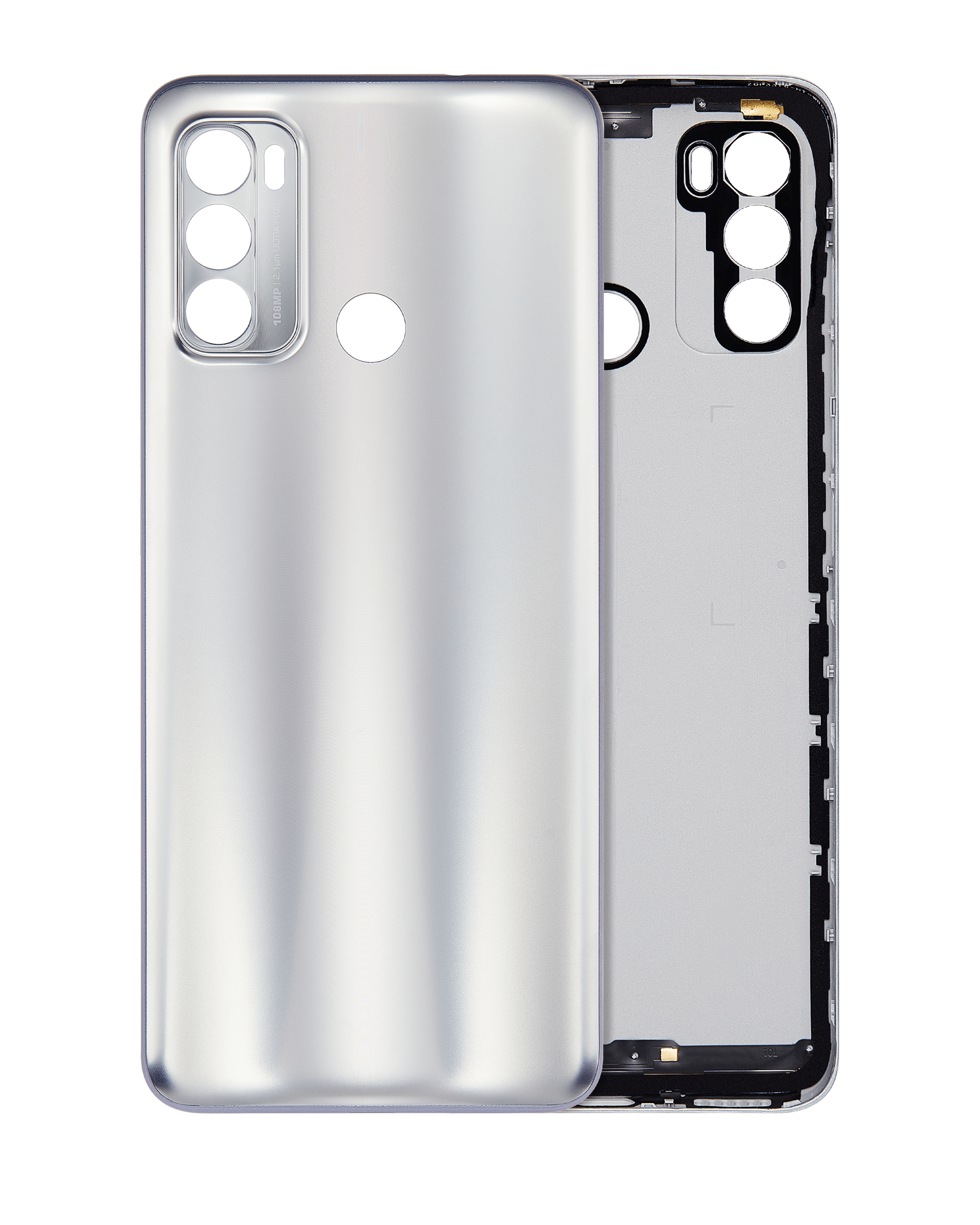Back Cover Glass Compatible For Motorola Moto G60 (Xt2135 / 2021) (Silver)