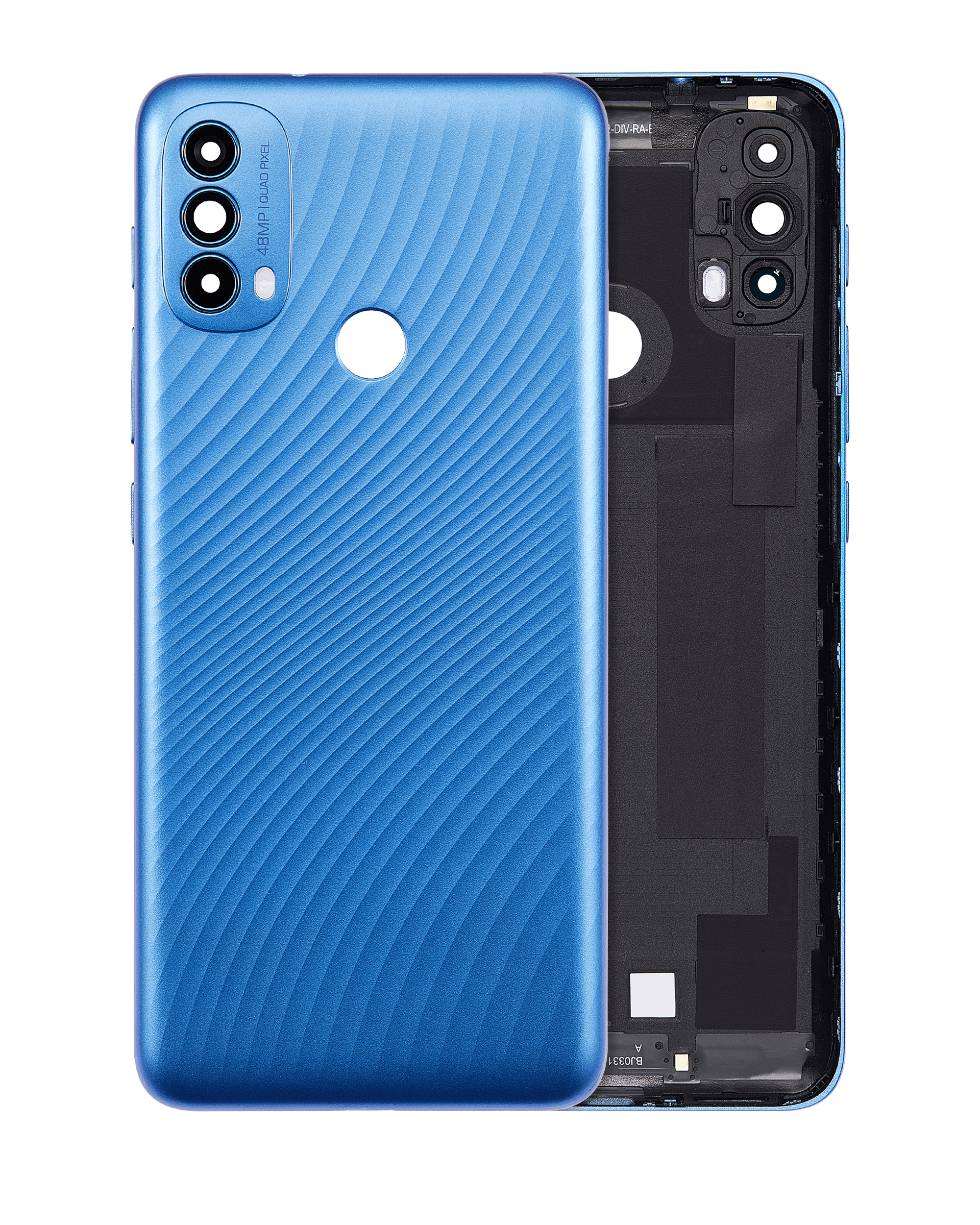Back Cover Glass Compatible For Motorola Moto E30 (Xt2158-6 / 2021) (Digital Blue)