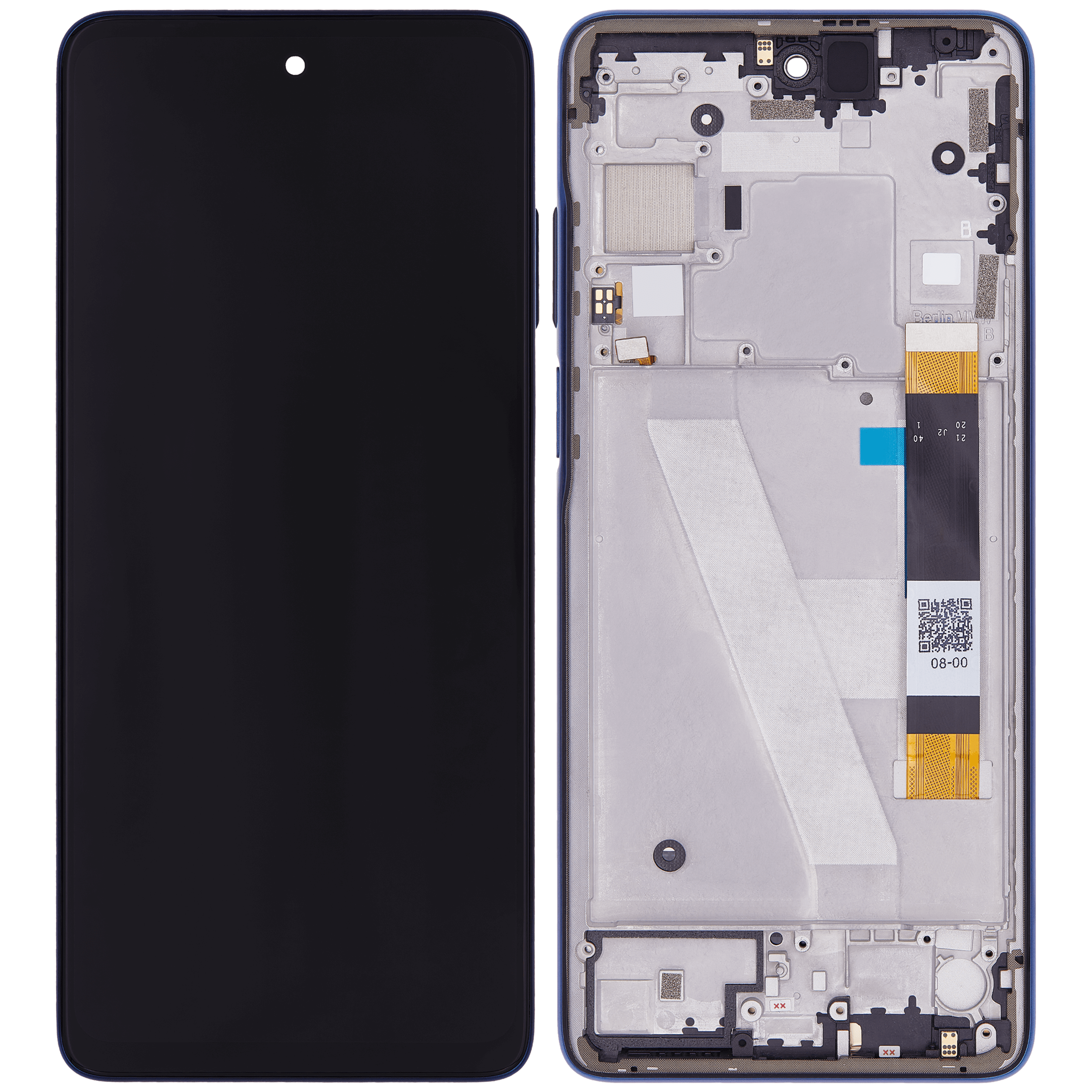 Lcd Assembly With Frame Compatible For Motorola Edge 5G (Xt2141 / 2021) (Official - Not Aftermarket) (Nebula Blue)