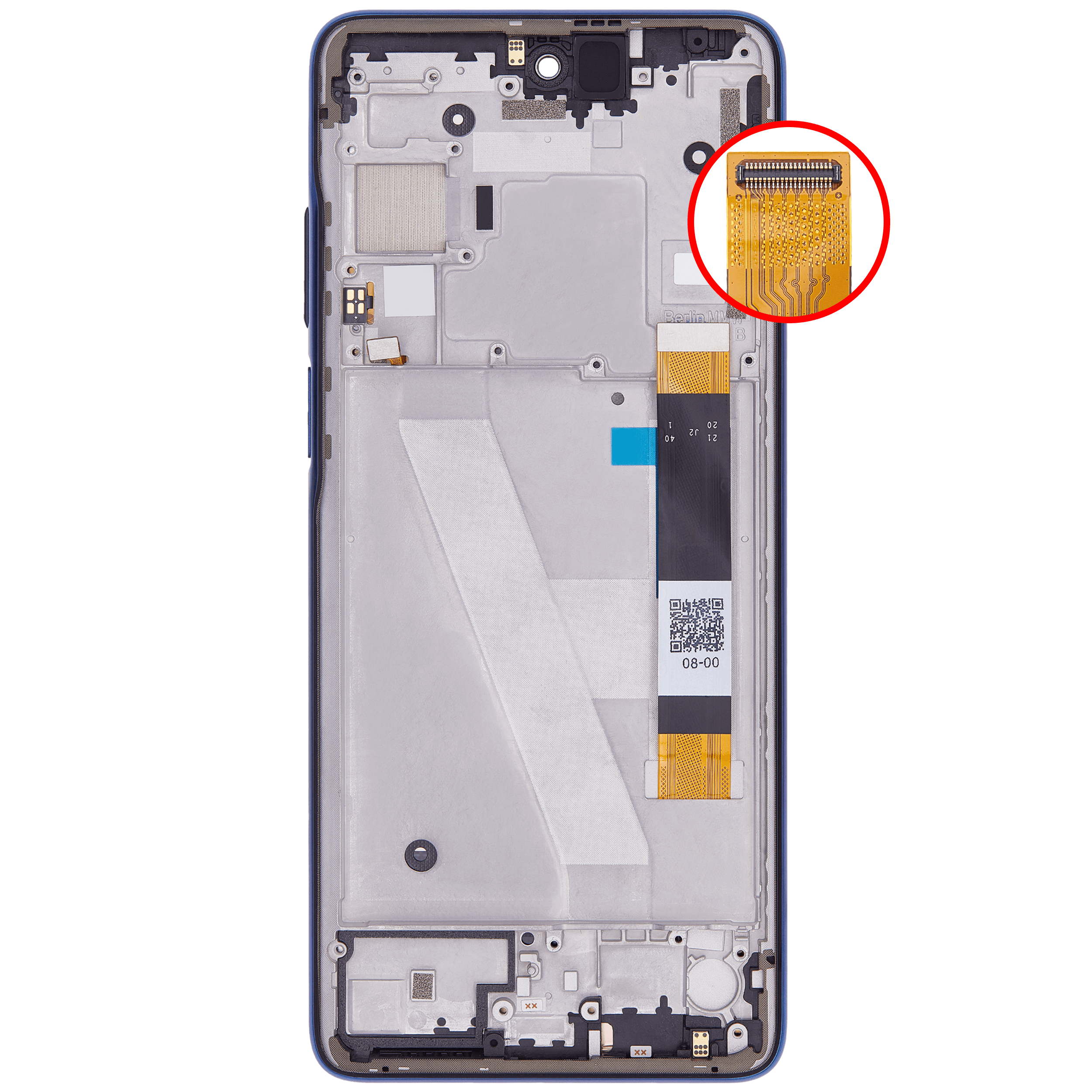 Lcd Assembly With Frame Compatible For Motorola Edge 5G (Xt2141 / 2021) (Official - Not Aftermarket) (Nebula Blue)