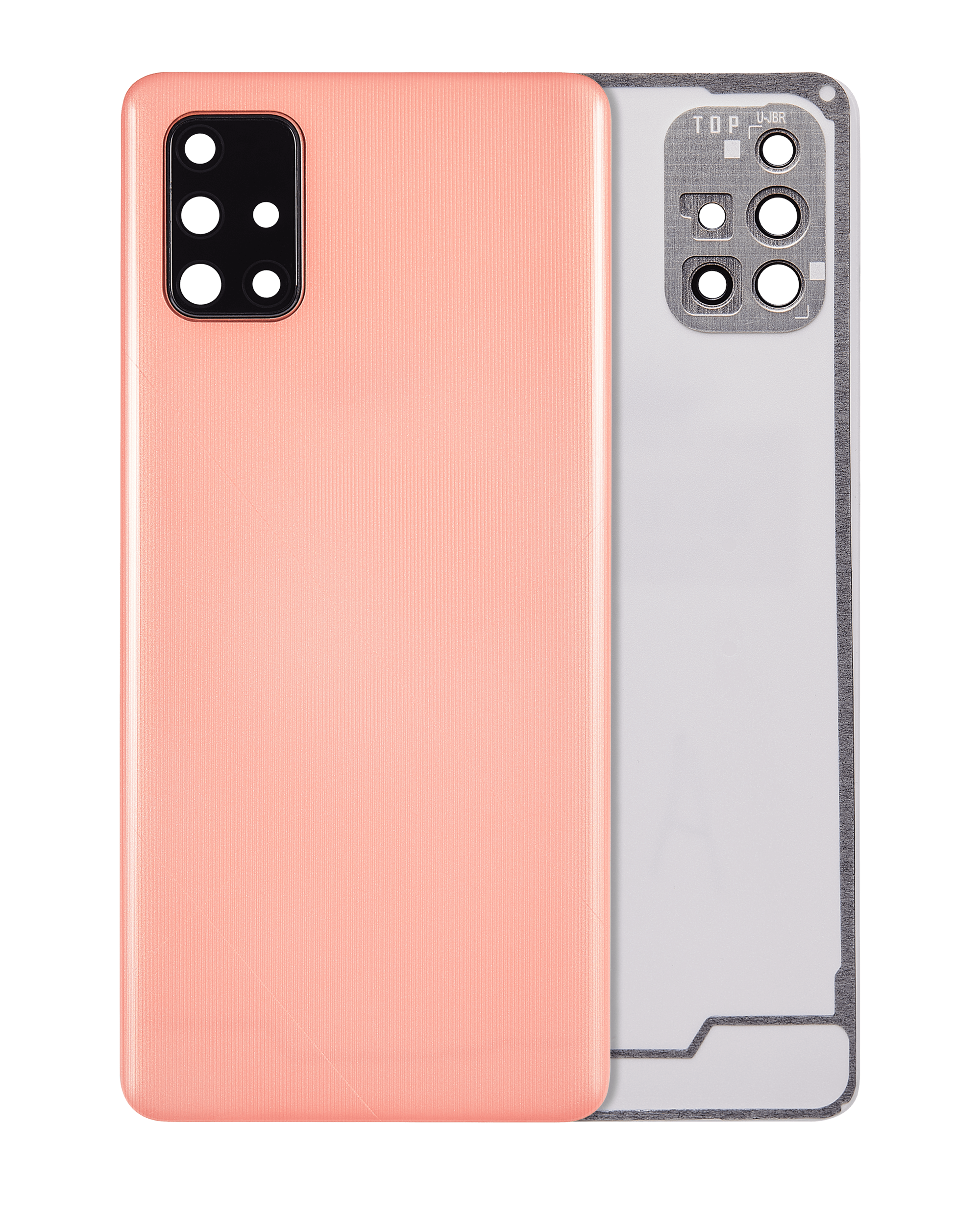 Back Cover Glass With Camera Lens Compatible For Samsung Galaxy A71 4G (A715 / 2020) (Aftermarket Plus) ( Prism Crush Pink)