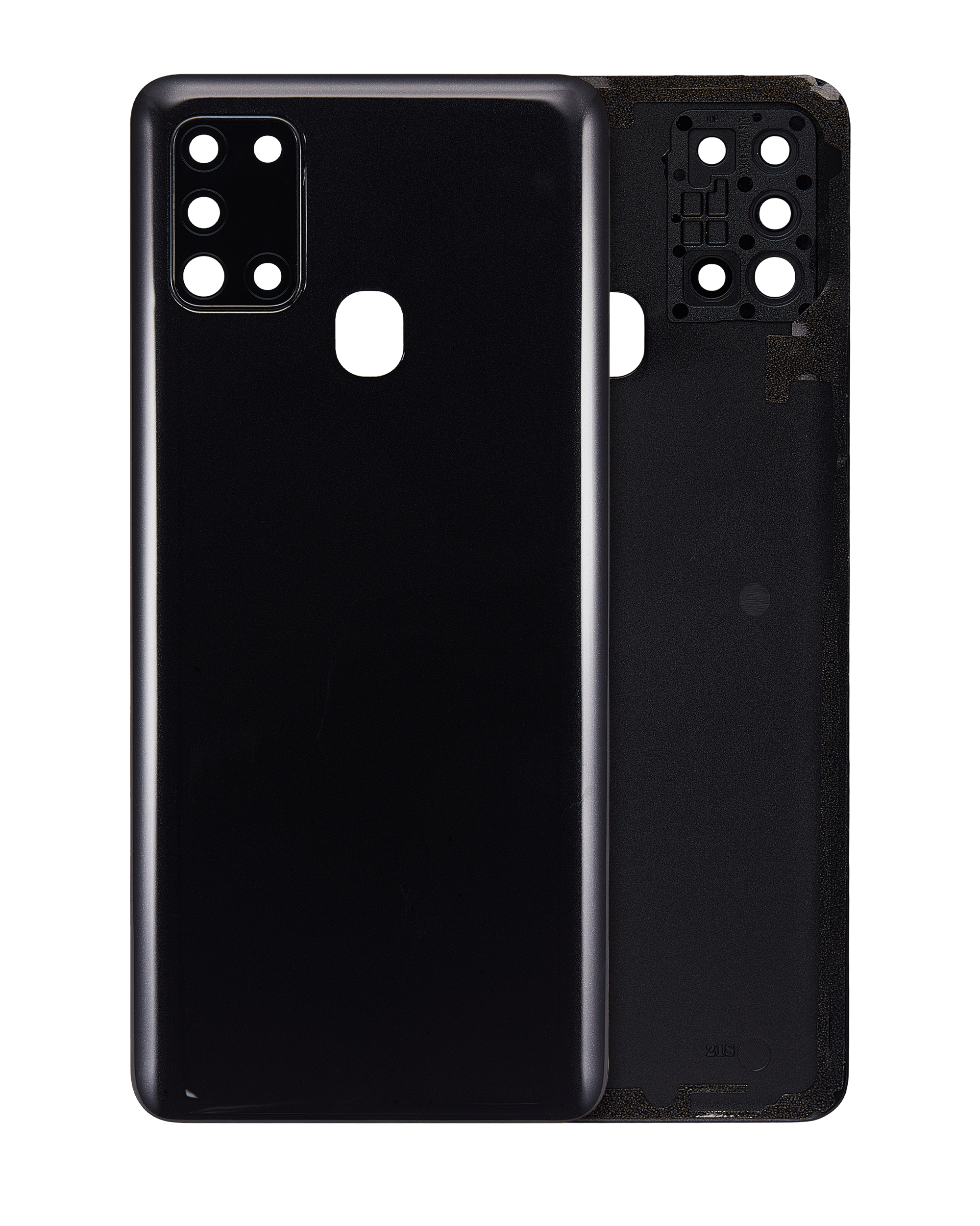 Back Cover Glass With Camera Lens Compatible For Samsung Galaxy A21S (A217 / 2020) (Aftermarket Plus) (Black)