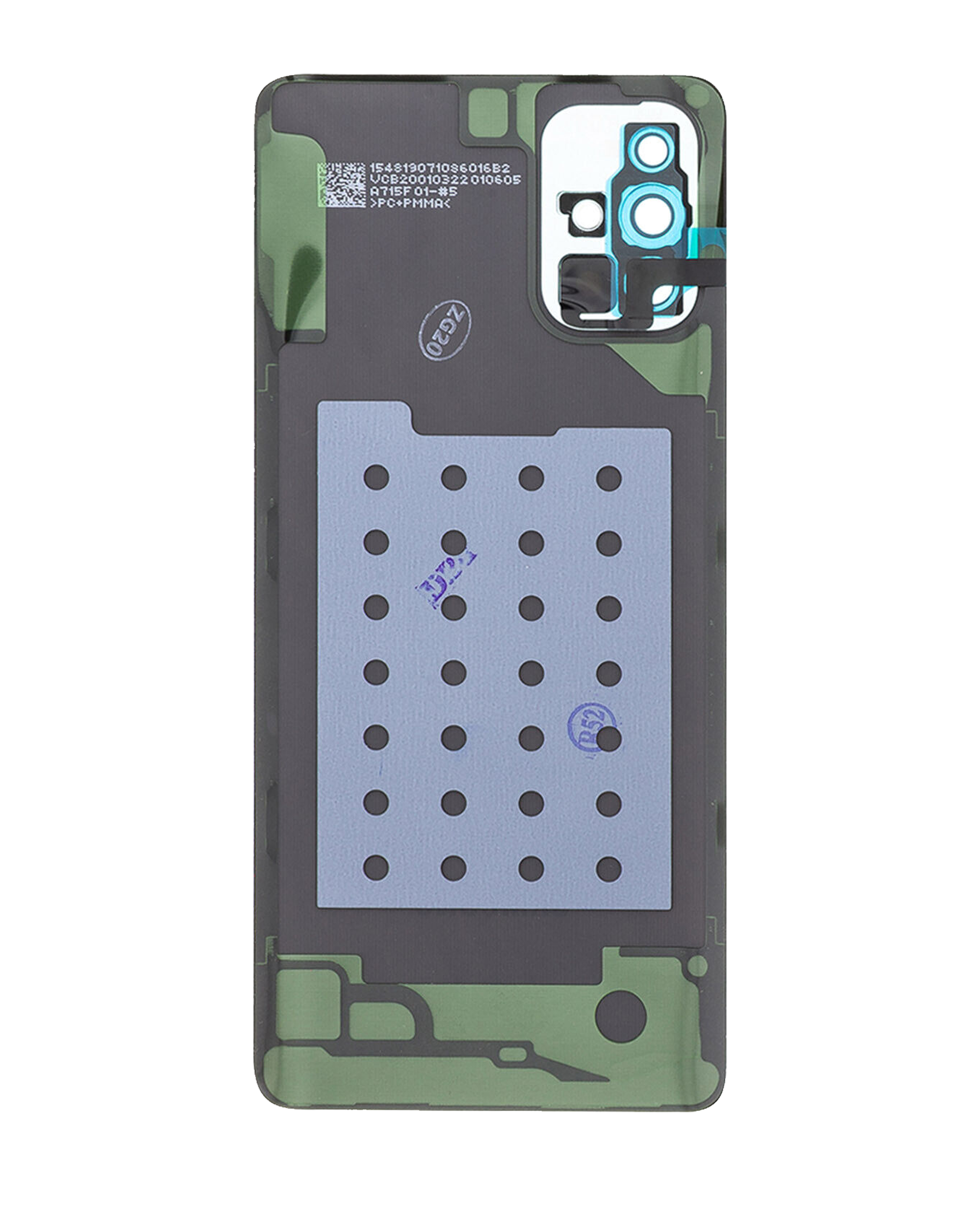 Back Cover Glass With Camera Lens Compatible For Samsung Galaxy A71 (A715 / 2020) (Service Pack) (Prism Crush Blue)