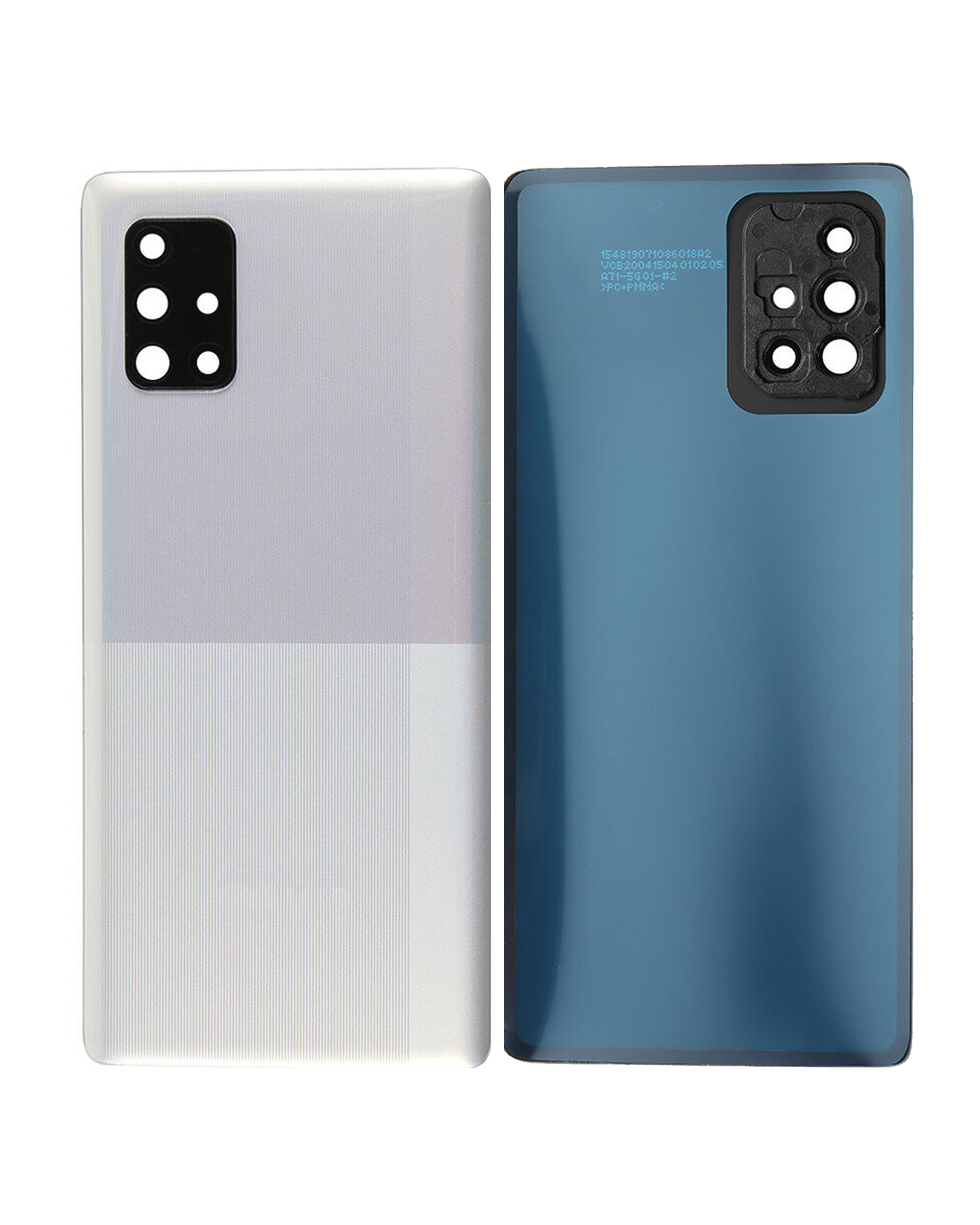Back Cover Glass With Camera Lens Compatible For Samsung Galaxy A71 (A715 / 2020) (Service Pack) (Prism Crush Silver)