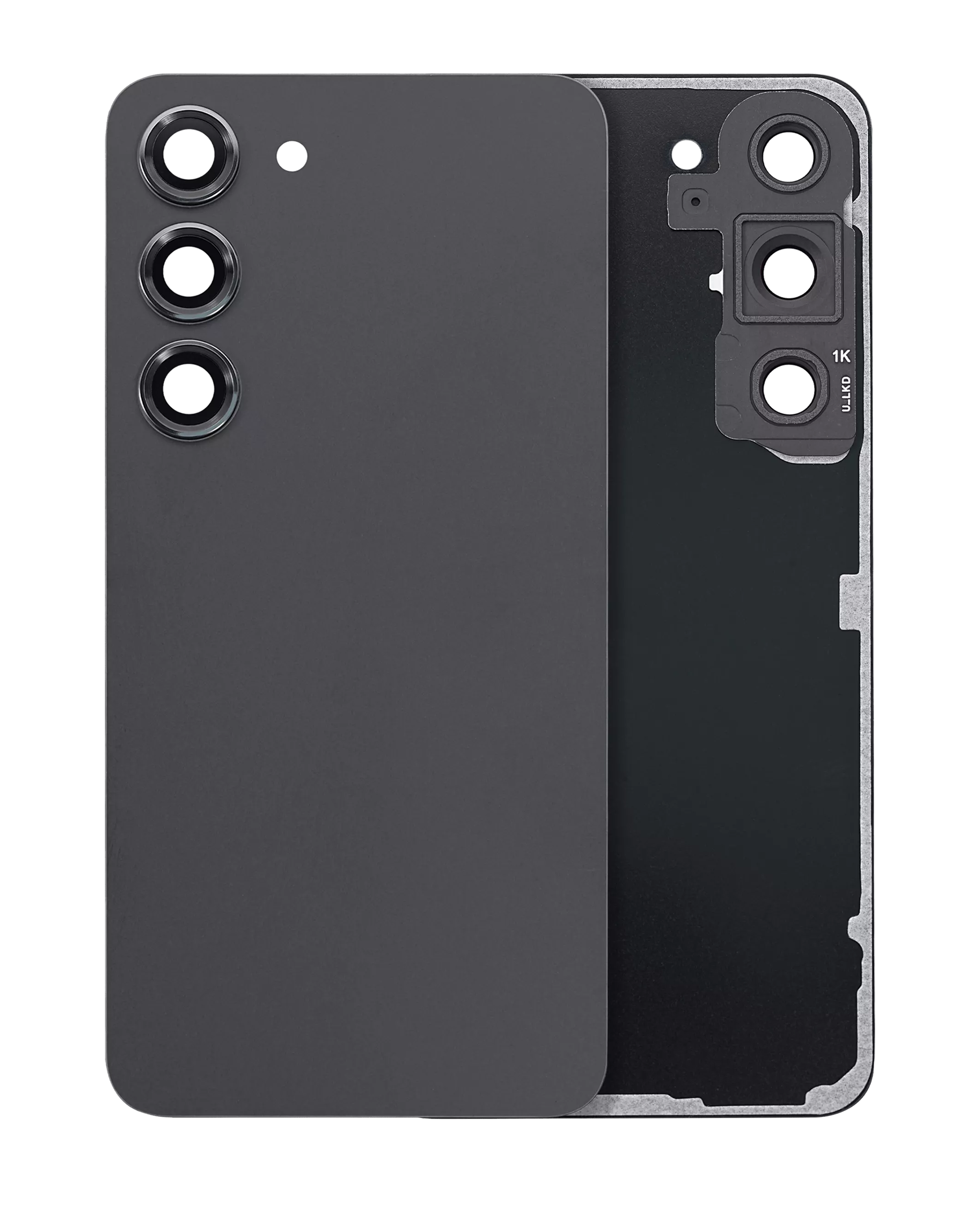 Back Cover Glass With Camera Lens Compatible For Samsung Galaxy S23 5G (No Logo) (Aftermarket Plus) (Phantom Black)
