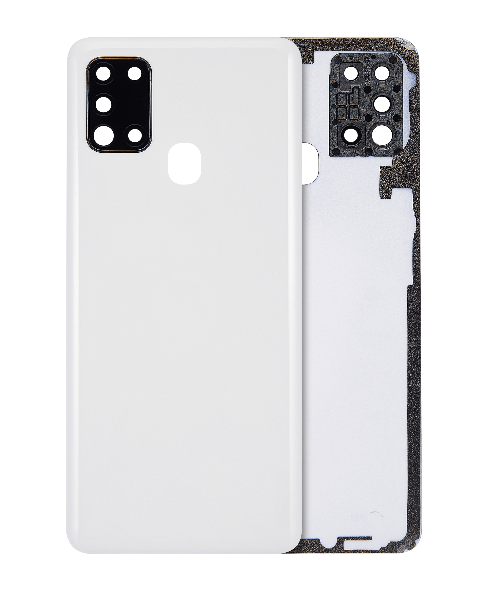 Back Cover Glass With Camera Lens Compatible For Samsung Galaxy A21S (A217 / 2020) (Service Pack) (White)