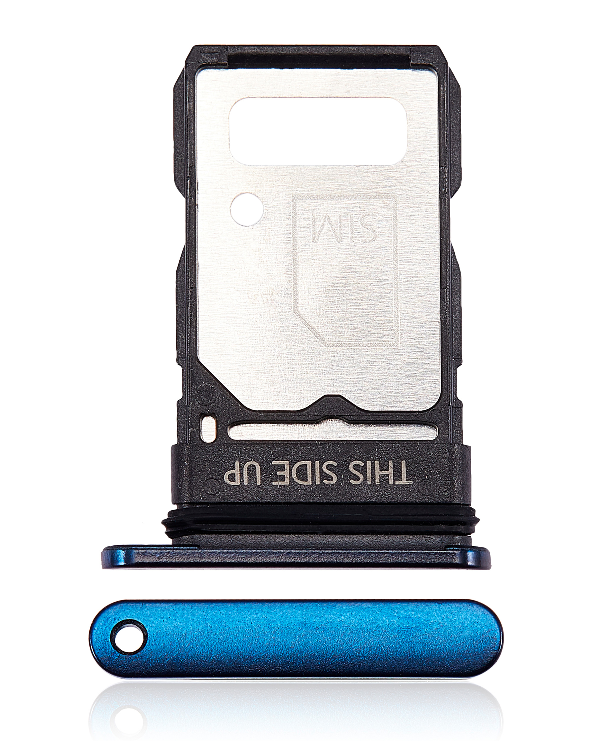 Single Sim Card Tray Compatible For Motorola Edge 5G (Xt2141 / 2021) (Nebula Blue)