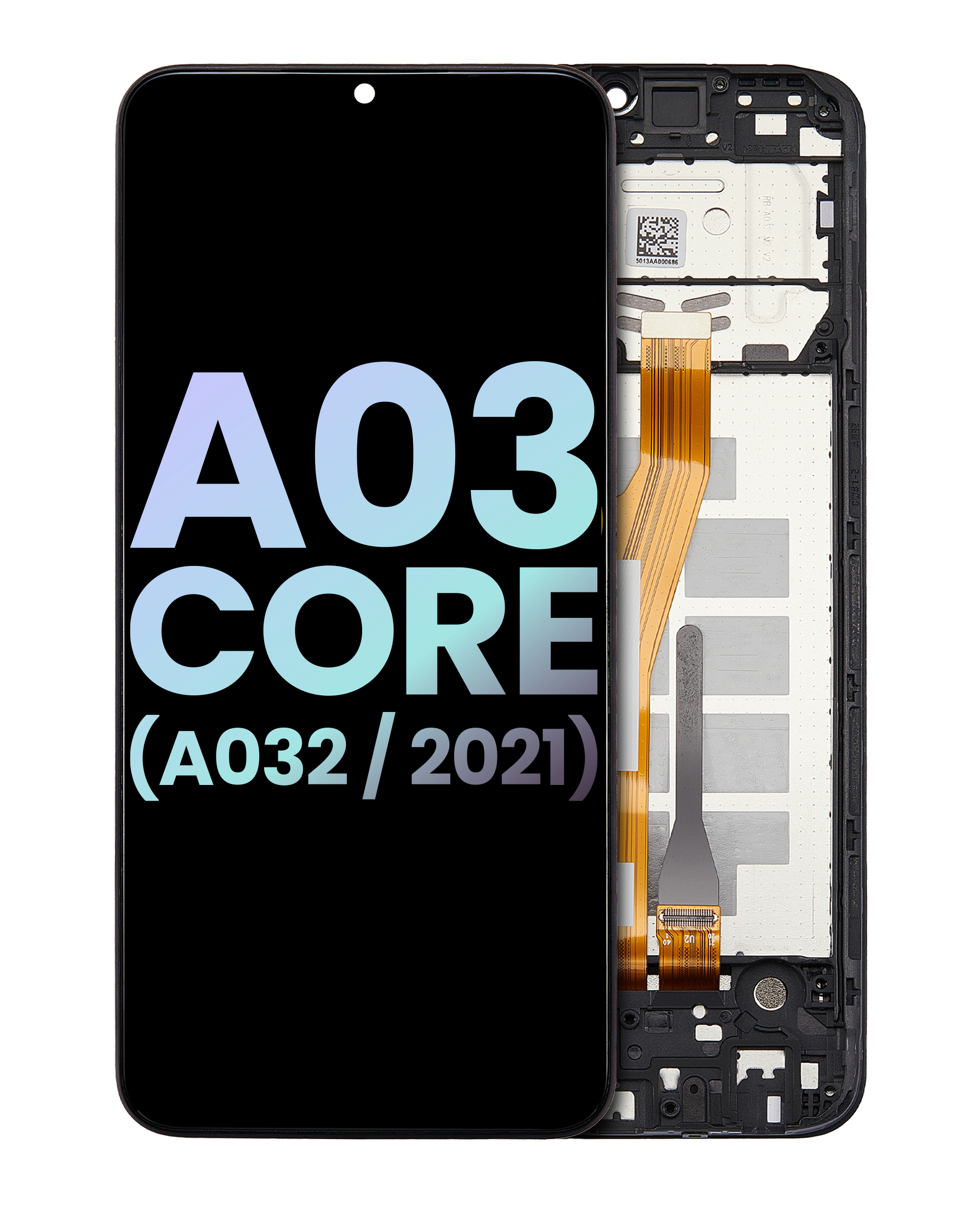 Lcd Assembly With Frame Compatible For Samsung Galaxy A03 Core (A032 / 2021) (Service Pack) (Black)