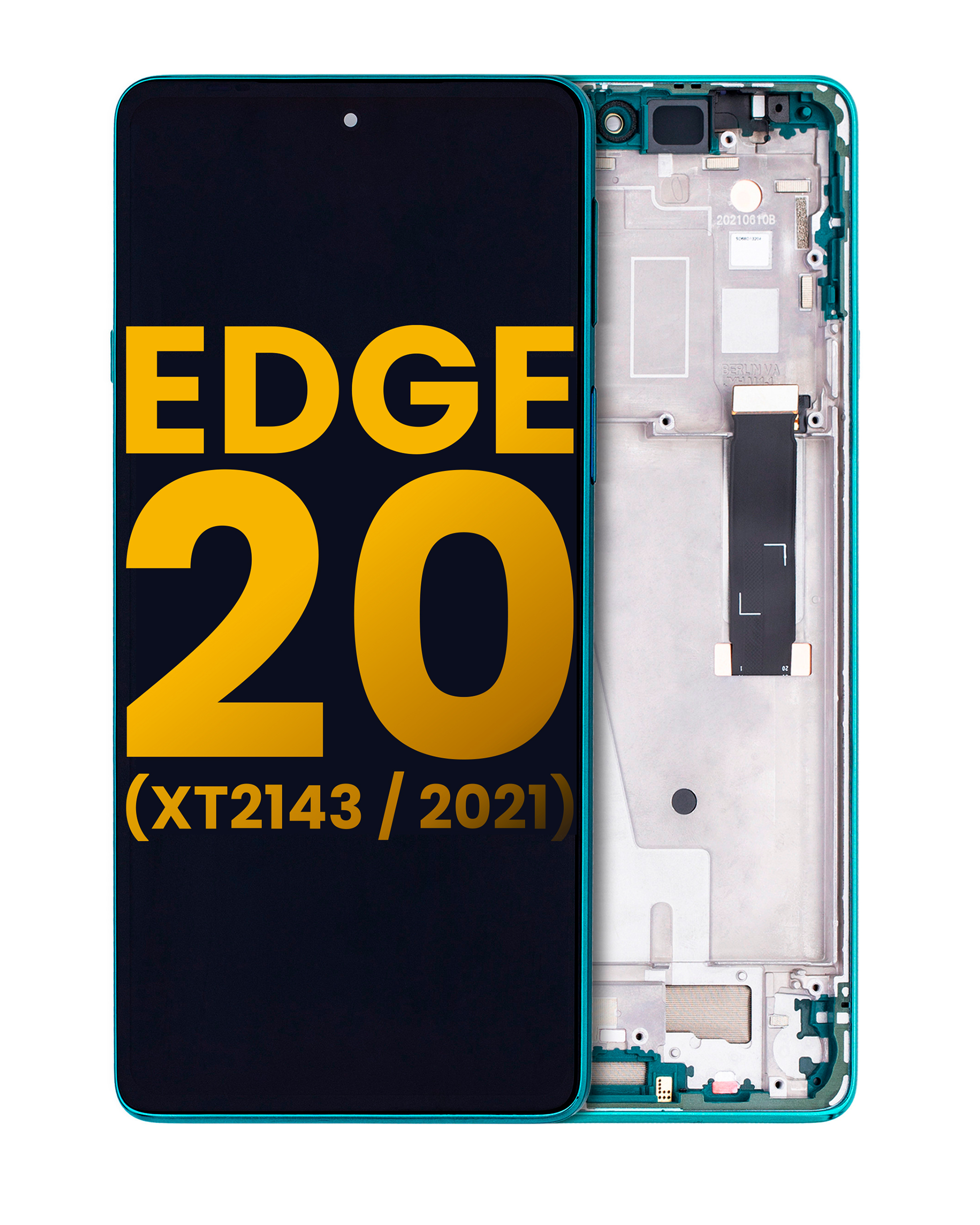 Lcd Assembly With Frame Compatible For Motorola Edge 20 (Xt2143 / 2021) (Refurbished) (Frosted Emerald)