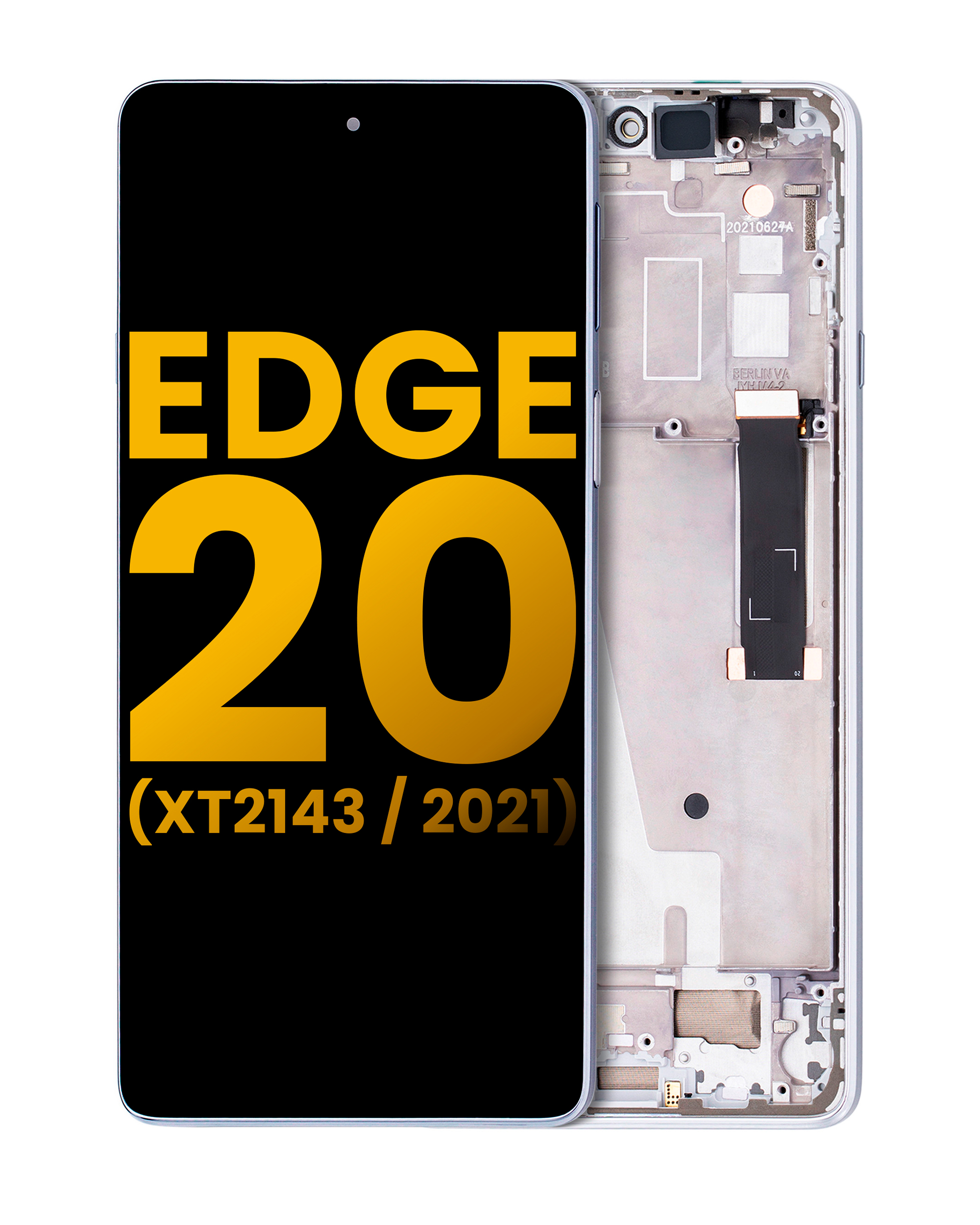 Lcd Assembly With Frame Compatible For Motorola Edge 20 (Xt2143 / 2021) (Refurbished) (Frosted White)
