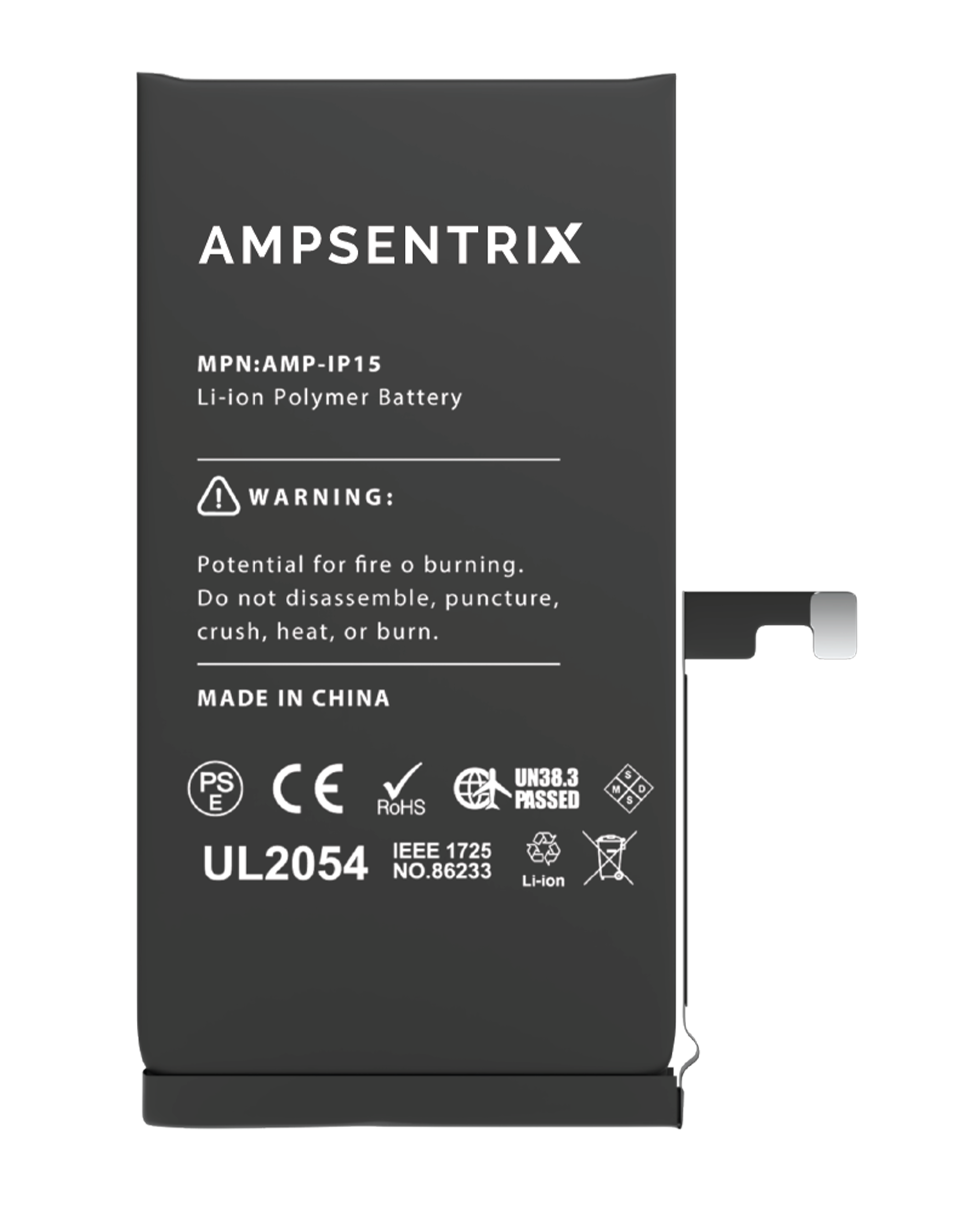 Replacement Battery Compatible For Iphone 15 (Ampsentrix Basic Extended)