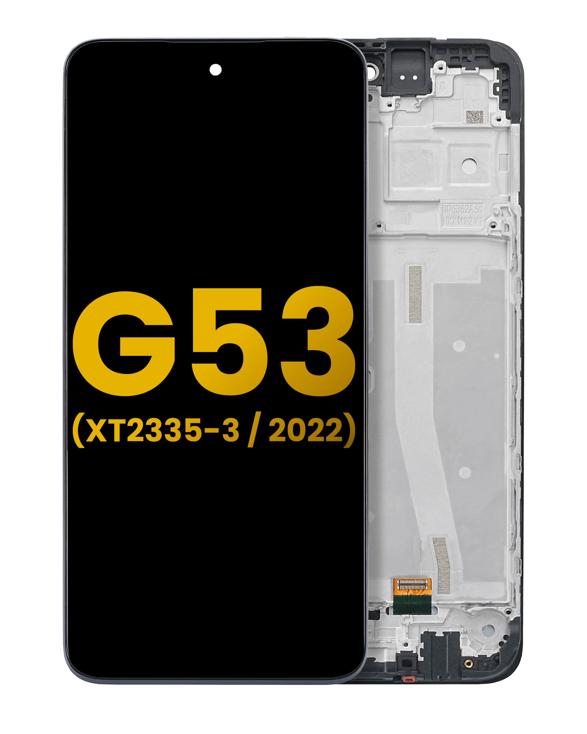 Lcd Assembly With Frame Compatible For Motorola Moto G53 (Xt2335 / 2022) (Refurbished) (All Colors)