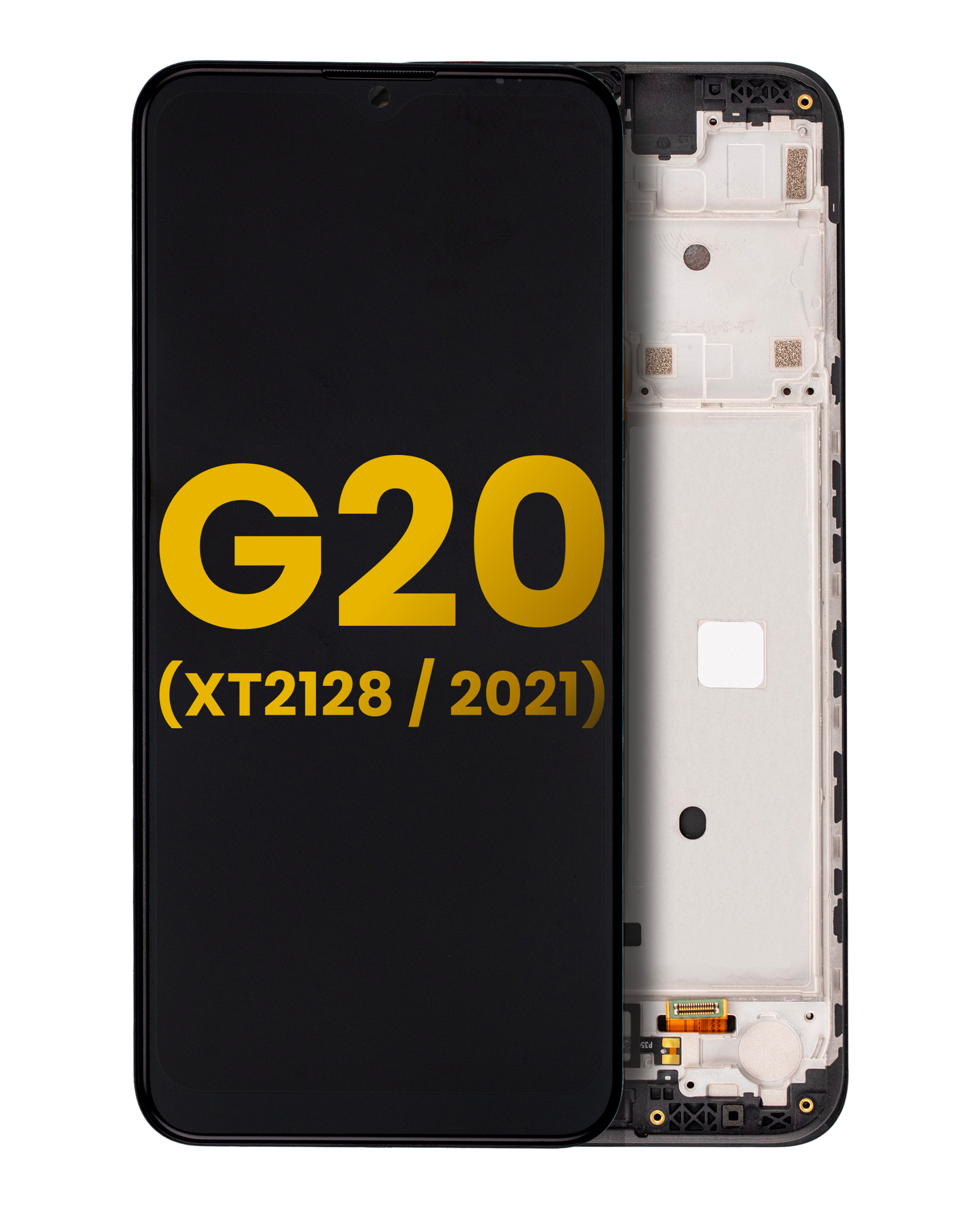 Lcd Assembly With Frame Compatible For Motorola Moto G20 (Xt2128 / 2021) (Refurbished) (Black)