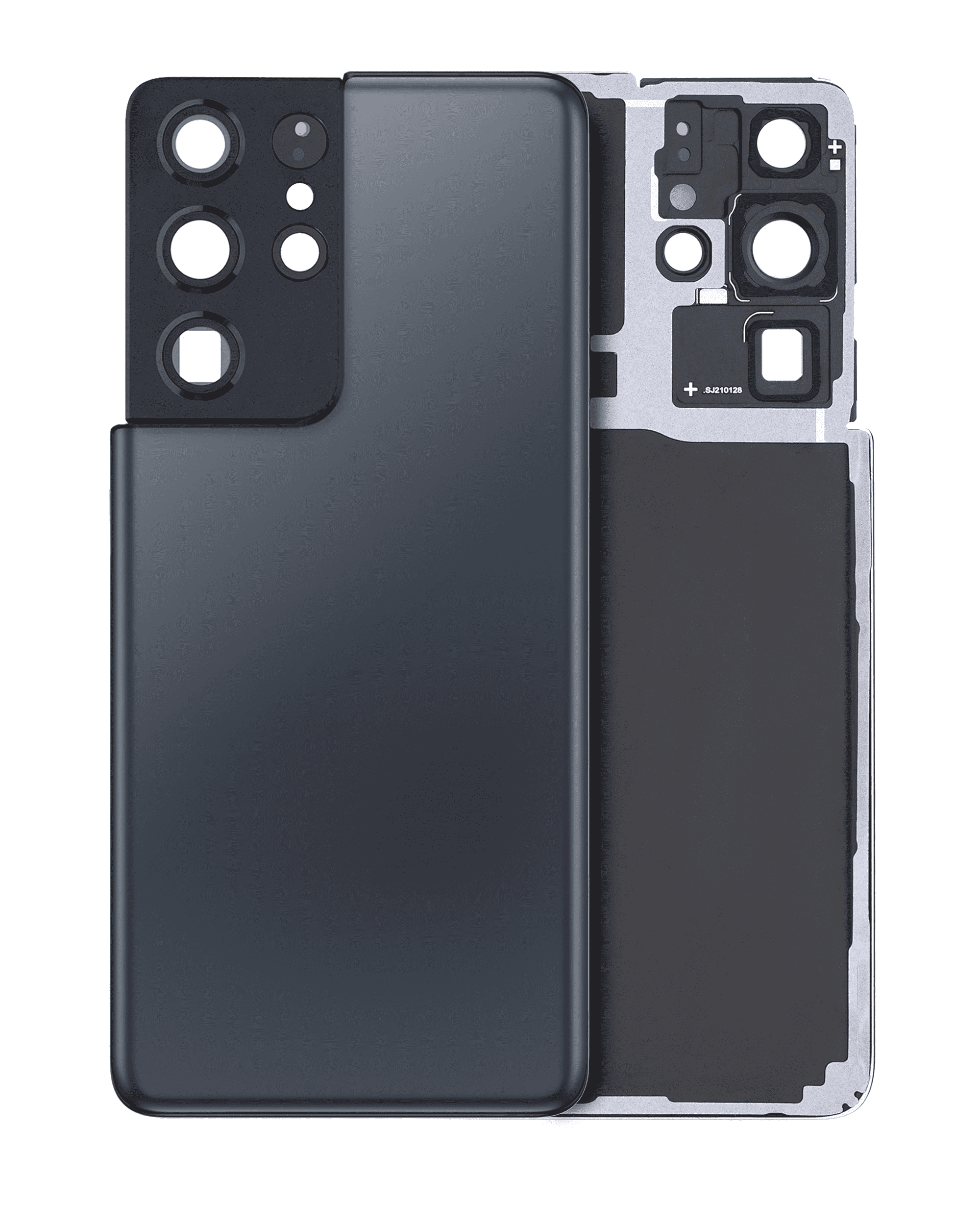 Back Cover Glass With Camera Lens Compatible For Samsung Galaxy S21 Ultra (No Logo) (Aftermarket Plus) (Phantom Navy)