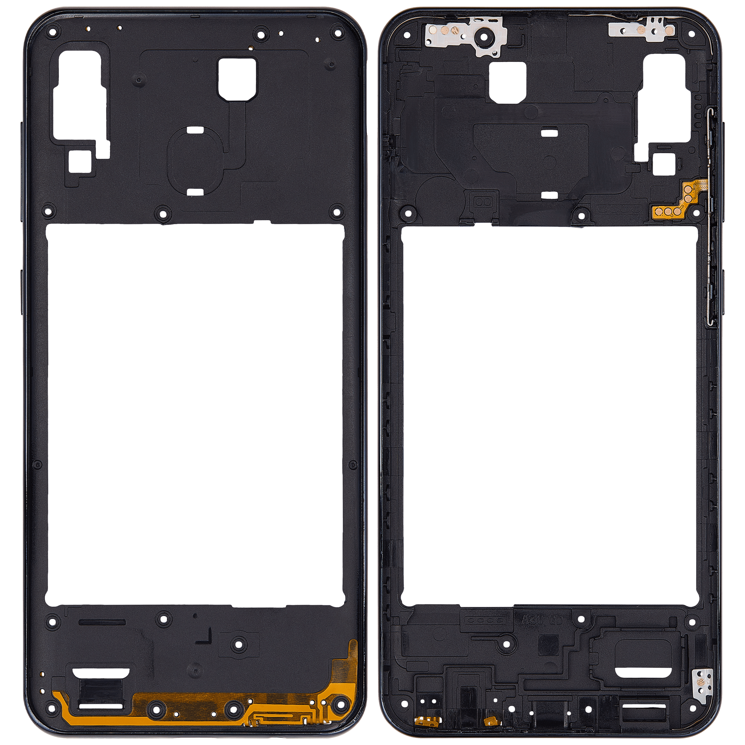 Mid-Frame Housing Compatible For Samsung Galaxy A30 (A305 / 2019) (Aftermarket Plus) (Black)