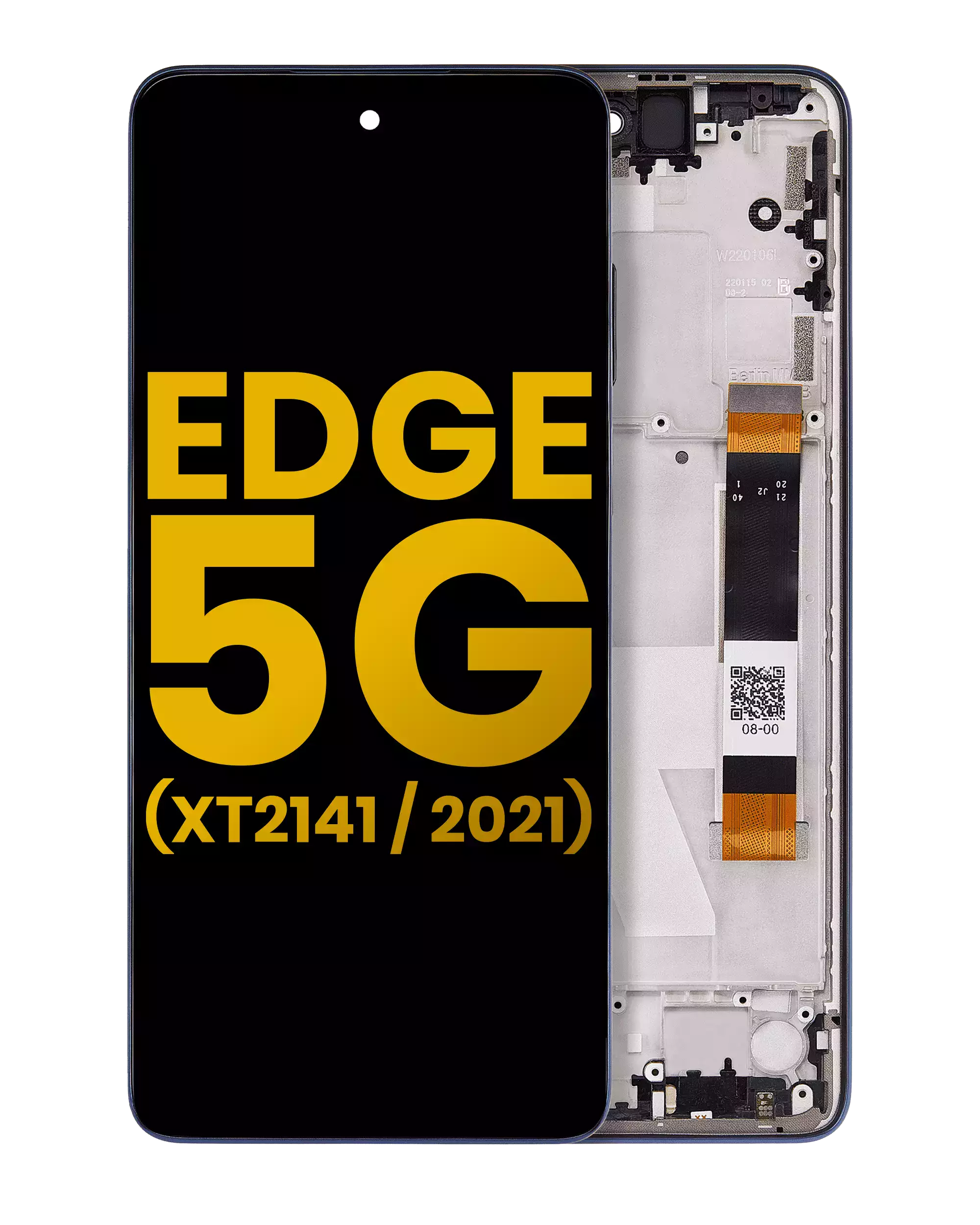 Lcd Assembly With Frame Compatible For Motorola Edge 5G (Xt2141 / 2021) (Refurbished) (Nebula Blue)