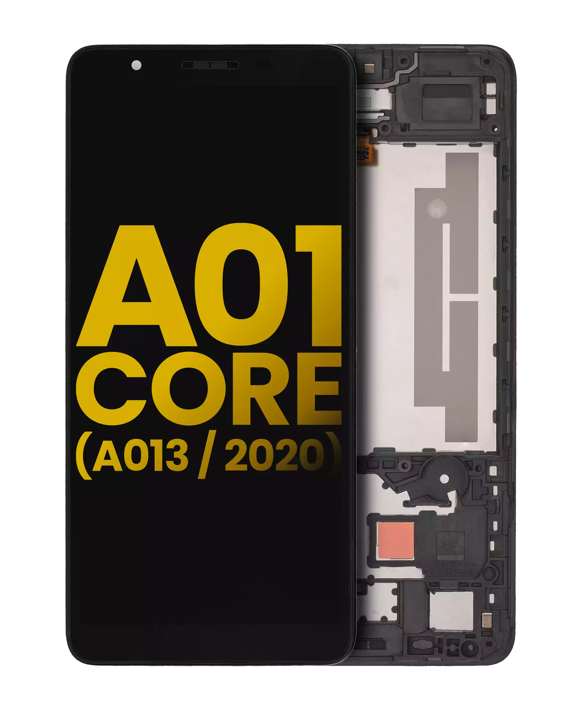 Lcd Assembly With Frame Compatible For Samsung Galaxy A01 Core (A013 / 2020) (Refurbished) (Black)