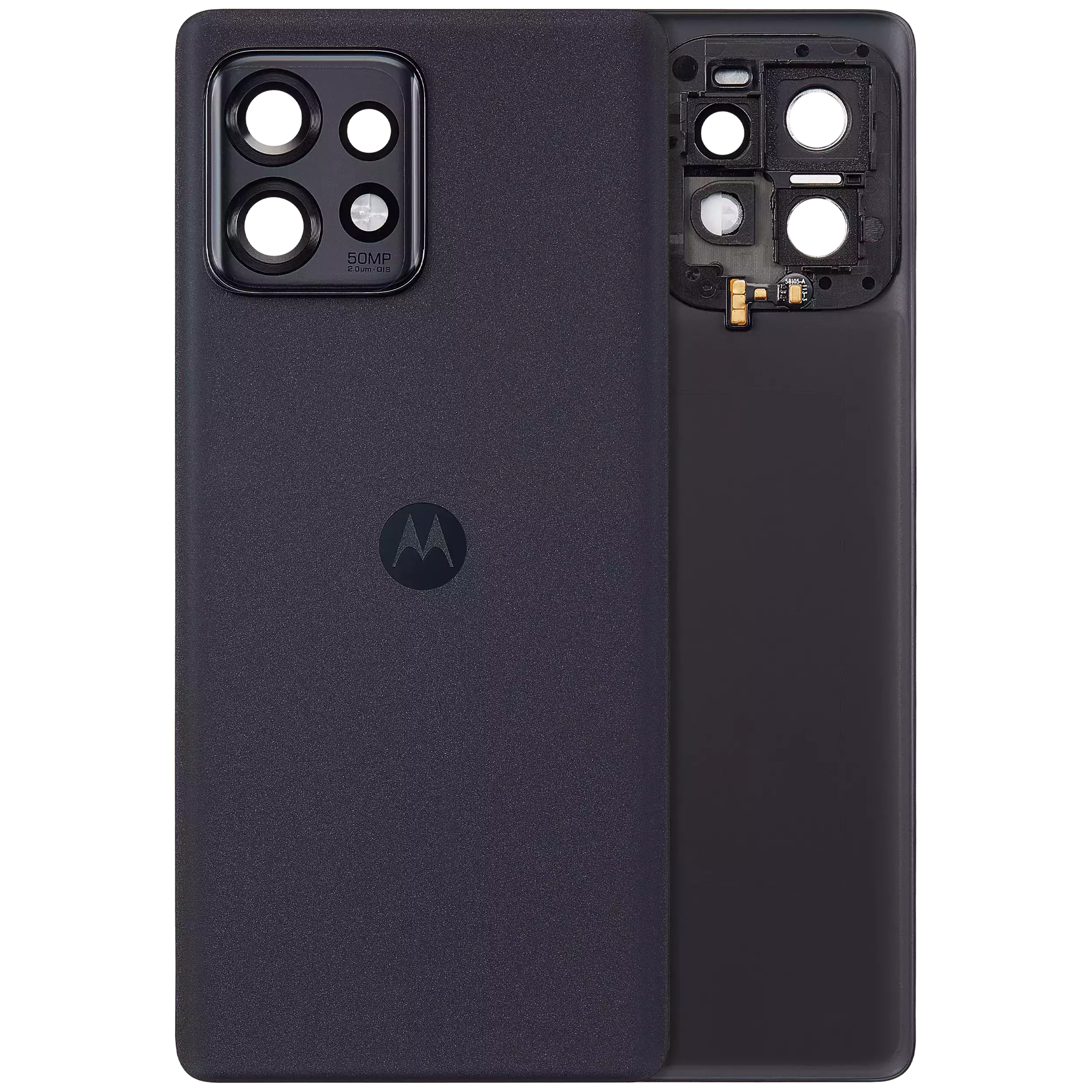 Back Cover Glass With Camera Lens Compatible For Motorola Edge Plus / Edge 40 Pro (Xt2301 / 2023) (Official - Not Aftermarket) (Interstellar Black)